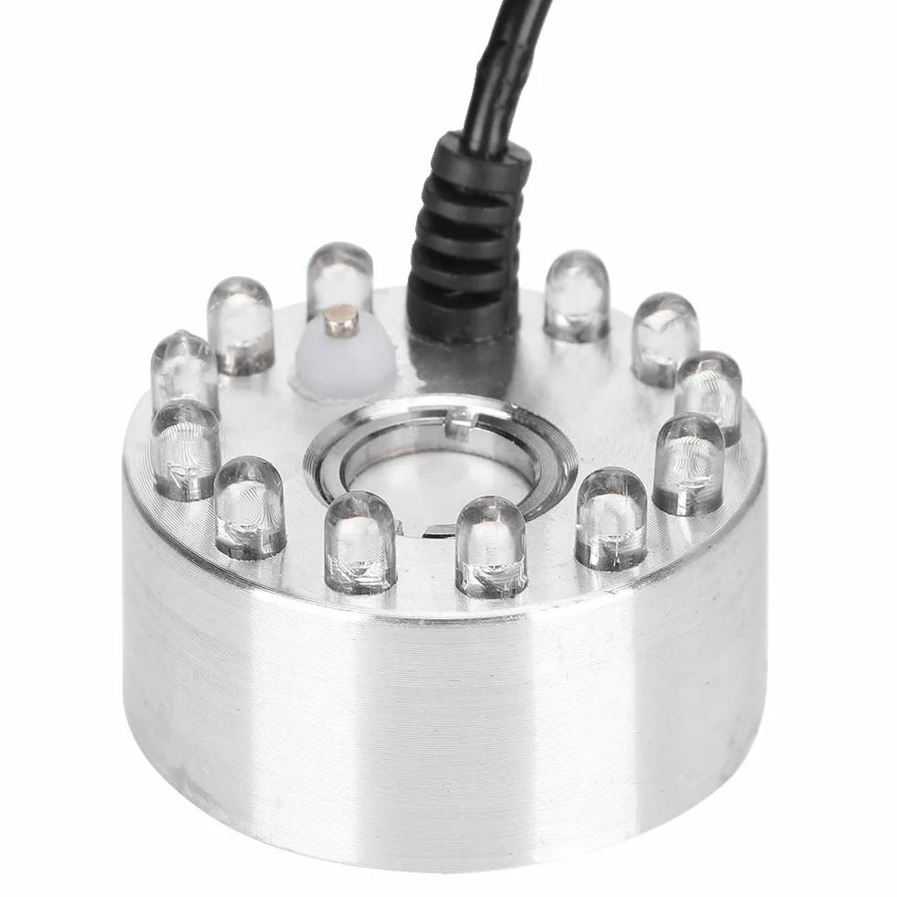 Mini Fontanna Ornament Fontanna Wodna Staw Mgła Mgła Wytwarzacz Mgły Atomizer z 12 światłami Dekoracja Krajobrazowa Idealna do Fontann Wewnątrz lub na Zewnątrz (Wtyczka UE
