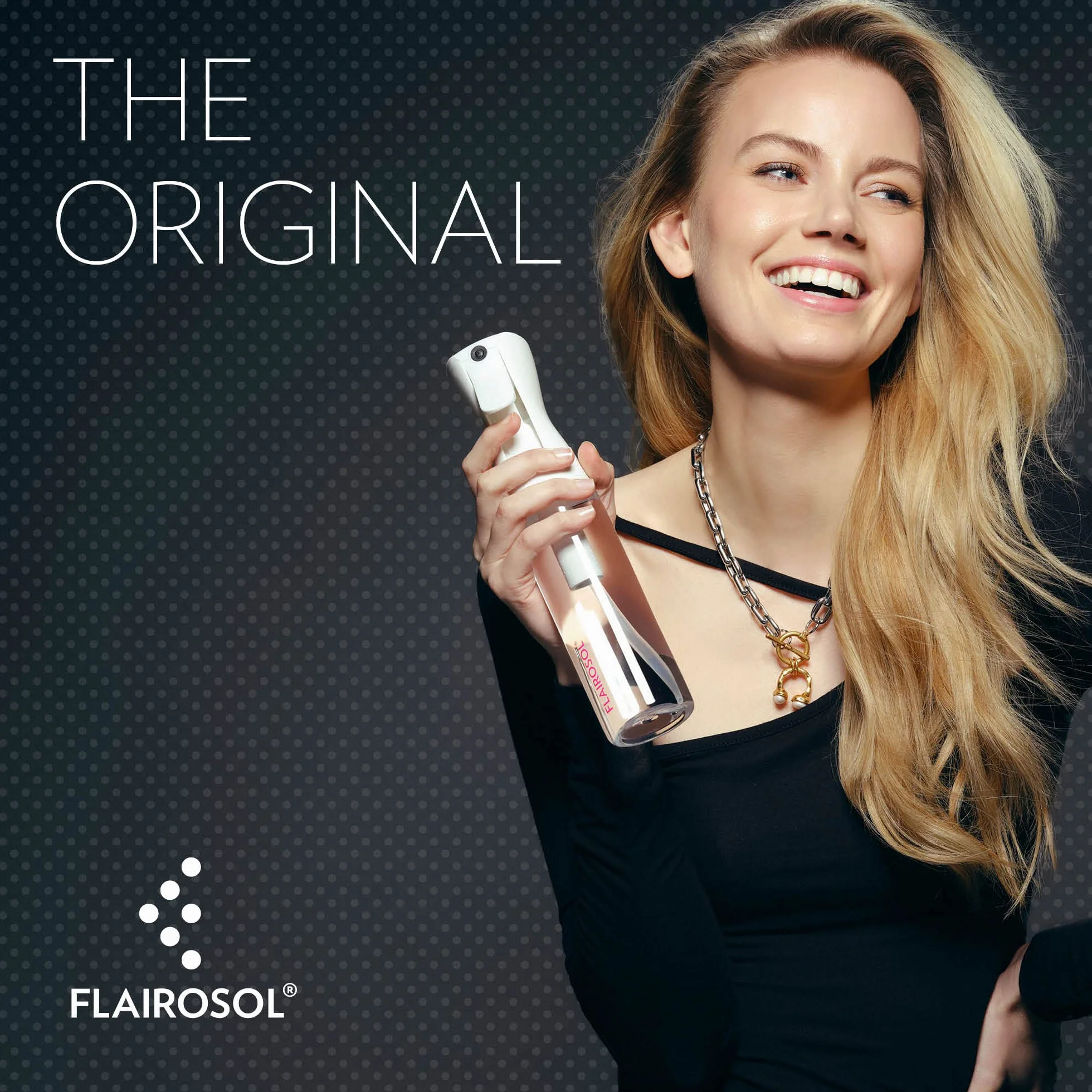 Flairosol Butelka z rozpylaczem i mgłą (różowe logo)