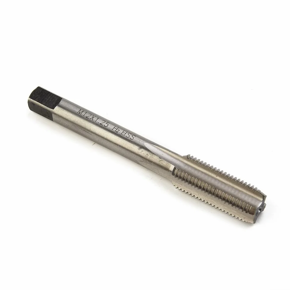 Zestaw gwintowników i narzynek, gwintowniki i narzynki do gwintów okrągłych, gwintowniki HSS HSS metryczne prawe 12 mm x 1,25 mm i zestaw narzynek M12 x 1,25 mm do polerowania DIY