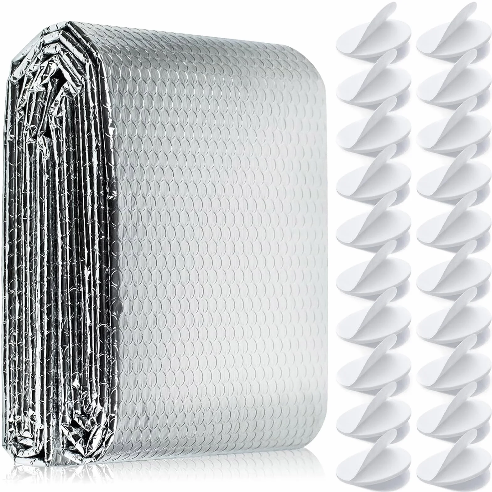 Aluminiowa folia izolacyjna bąbelkowa, odblaskowa, folia odblaskowa, paroizolacja, panel odblaskowy, rolka termoizolacyjna, na ścianę, loft, łódź, przyczepę kempingową, domową szopę, auto,