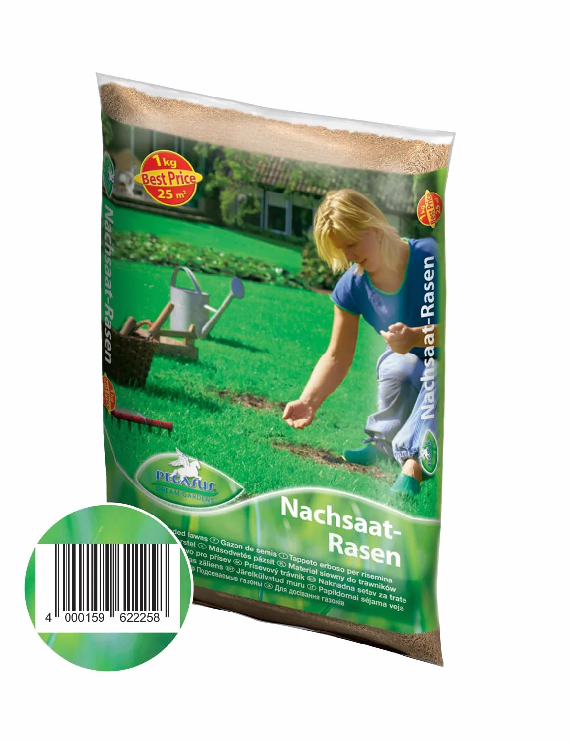 Pegasus Nasiona trawnika, 1 kg, 25 m², 622258 – turbo dosiew trawnika, mieszanka naprawcza, szybko kiełkujący, gęsty wzrost