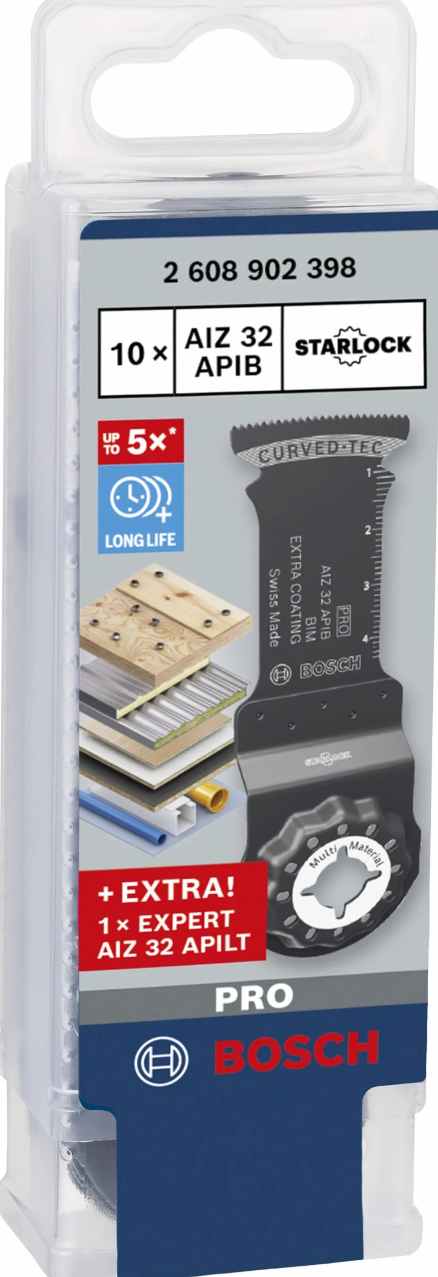 Bosch 11 x PRO AIZ 32 APIB zestaw promocyjny (do drewna z gwoździami, włókno sztuczne z włókna szklanego, CFK, Ø mm, profesjonalne akcesoria wielofunkcyjne)