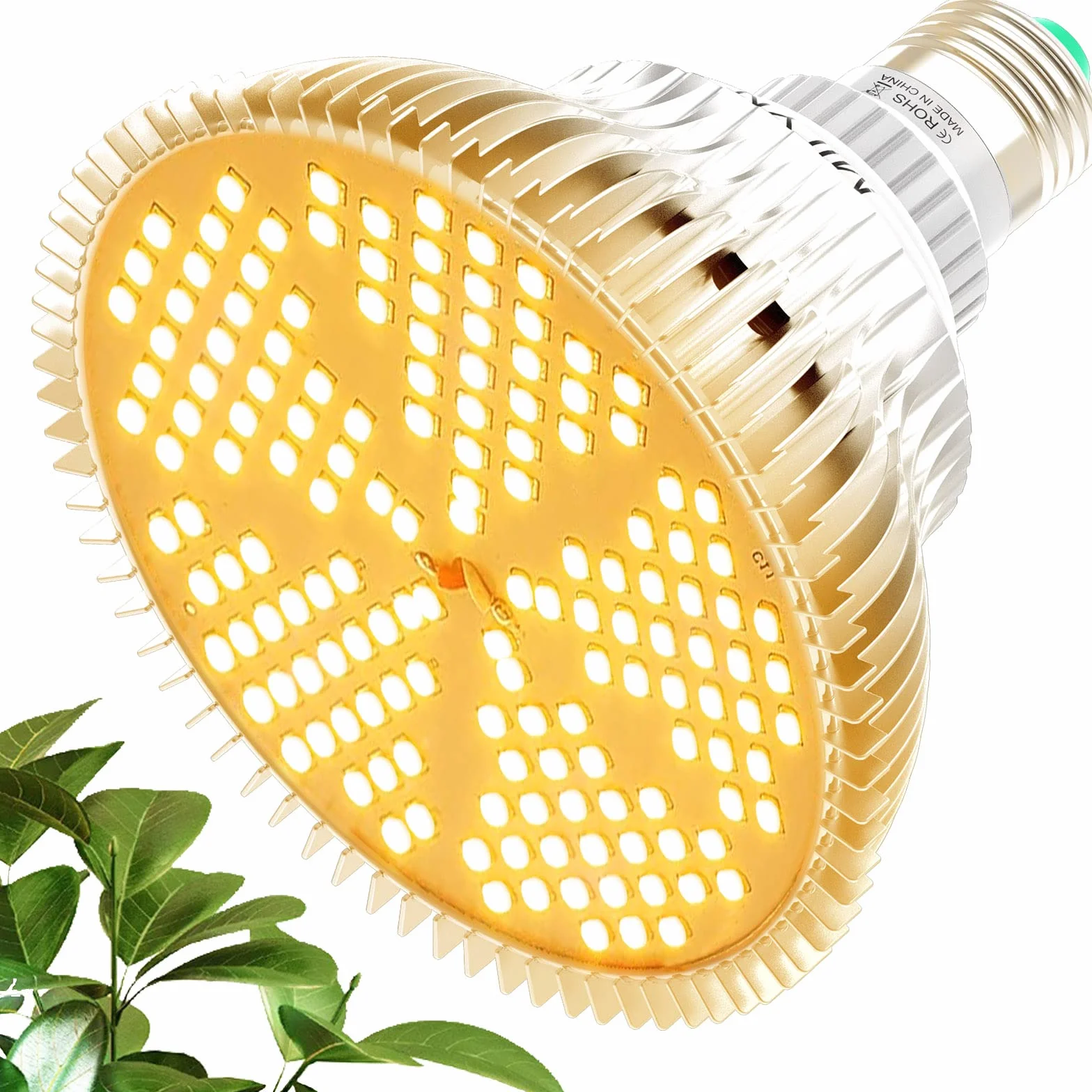 MILYN Żarówka LED do uprawy 100 W, słoneczna, pełne spektrum, 150 diod LED, E27, dla roślin, hydroponicznych, sukulentów, warzyw i kwiatów