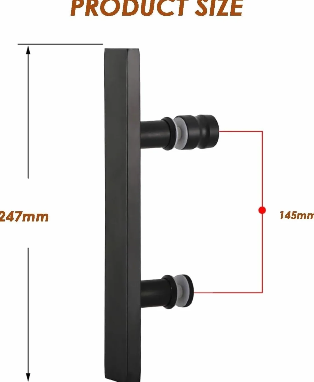 Uchwyt Drzwi Prysznicowych Wykończenie ze stali nierdzewnej Rozstaw otworów szklanych 145 mm