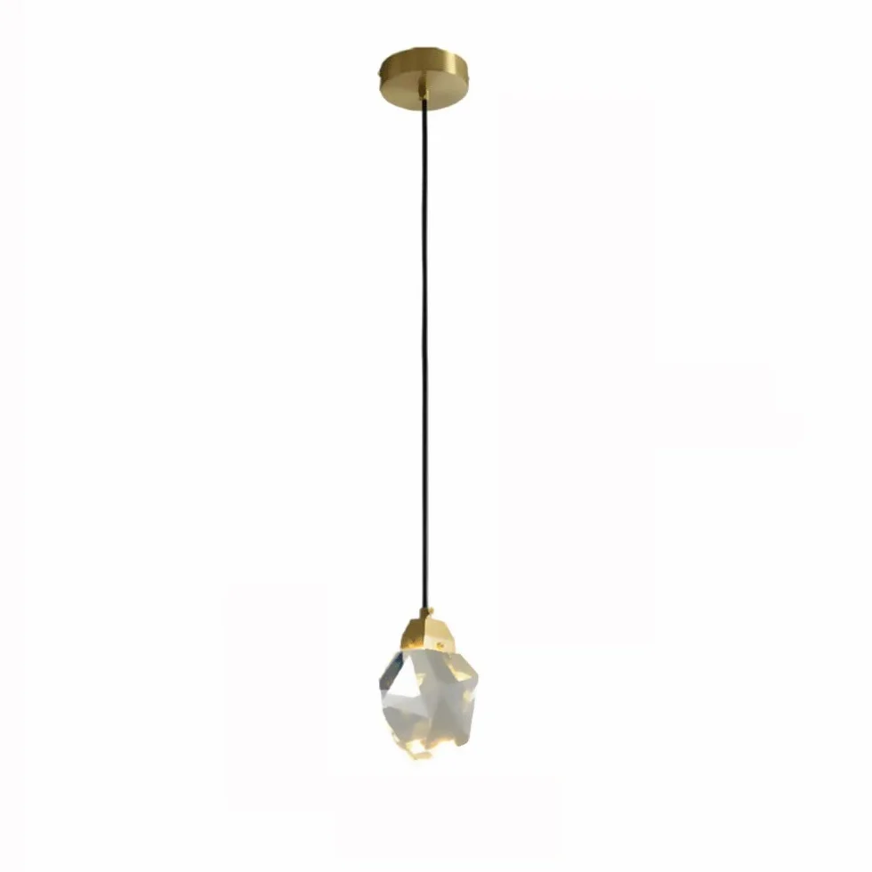 Oprawy, oświetlenie sufitowe Lampa wisząca z pojedynczą głowicą Prosta kryształowa lampa wisząca Źródło światła LED Salon Sypialnia Restauracja Bar - Oprawa oświetlenia wewnętrznego [Klasa