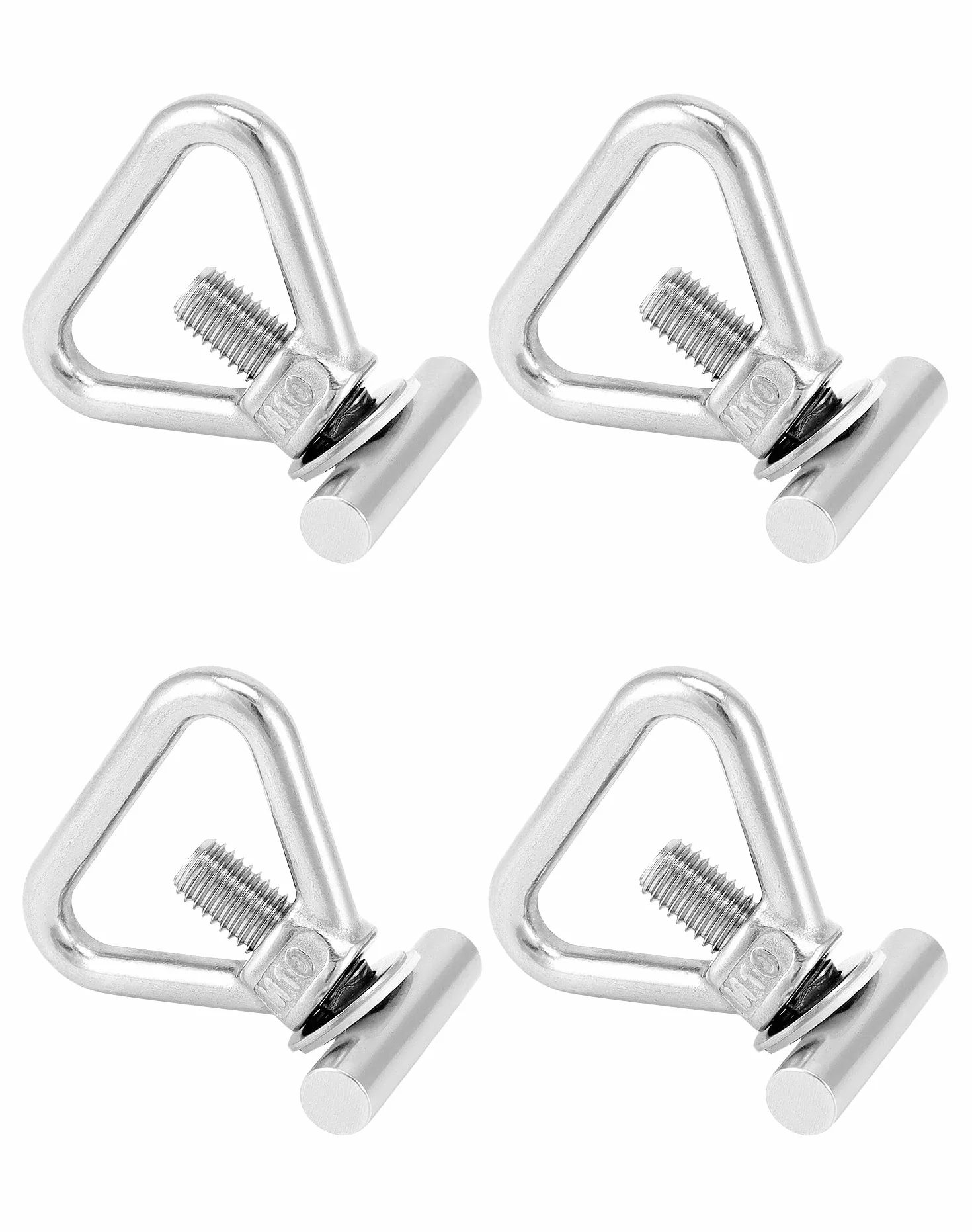 QWORK® 4szt. Ucha mocujące M10 do mocowania ładunku, nakrętki trójkątne ze stali nierdzewnej 304 ze śrubami do VW T5 T6, nośność 100 kg