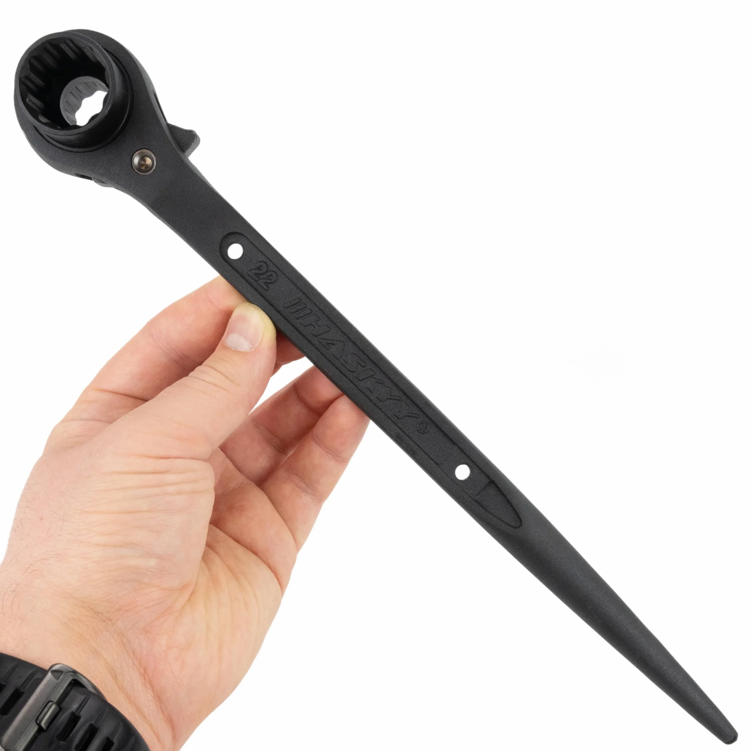 HASKYY 10 x grzechotka do rusztowań 19 x 22 mm, podwójny klucz nasadowy, klucz grzechotkowy, grzechotka do rusztowań, prawa/lewa