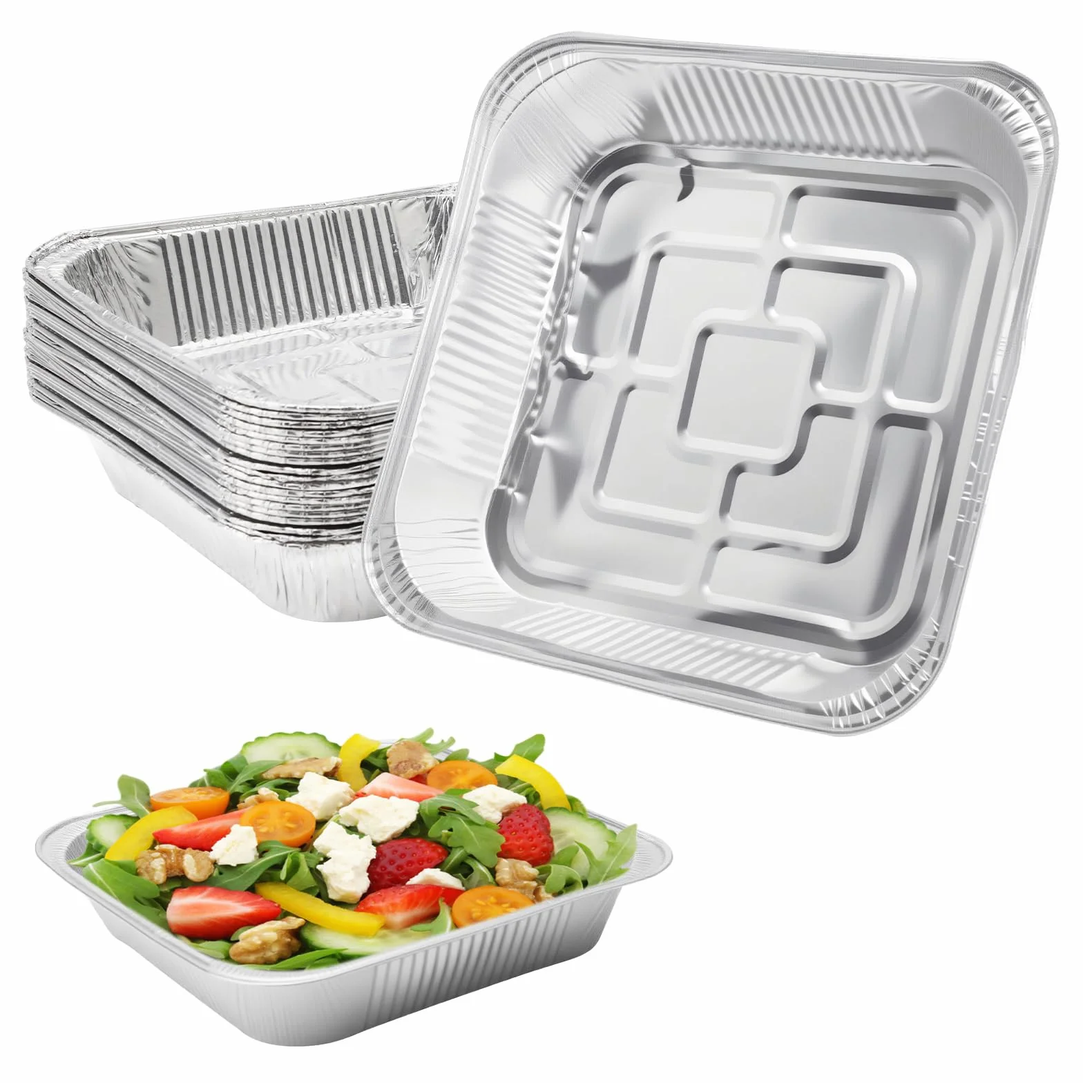 VOSSOT Aluminiowa tacka do grilla, 30 sztuk, 20 cm, odporne na piekarnik, do grilla, pieczenia, pikników, frytkownicy na gorące powietrze, do grilla gazowego i węglowego, odporna na pieczenie