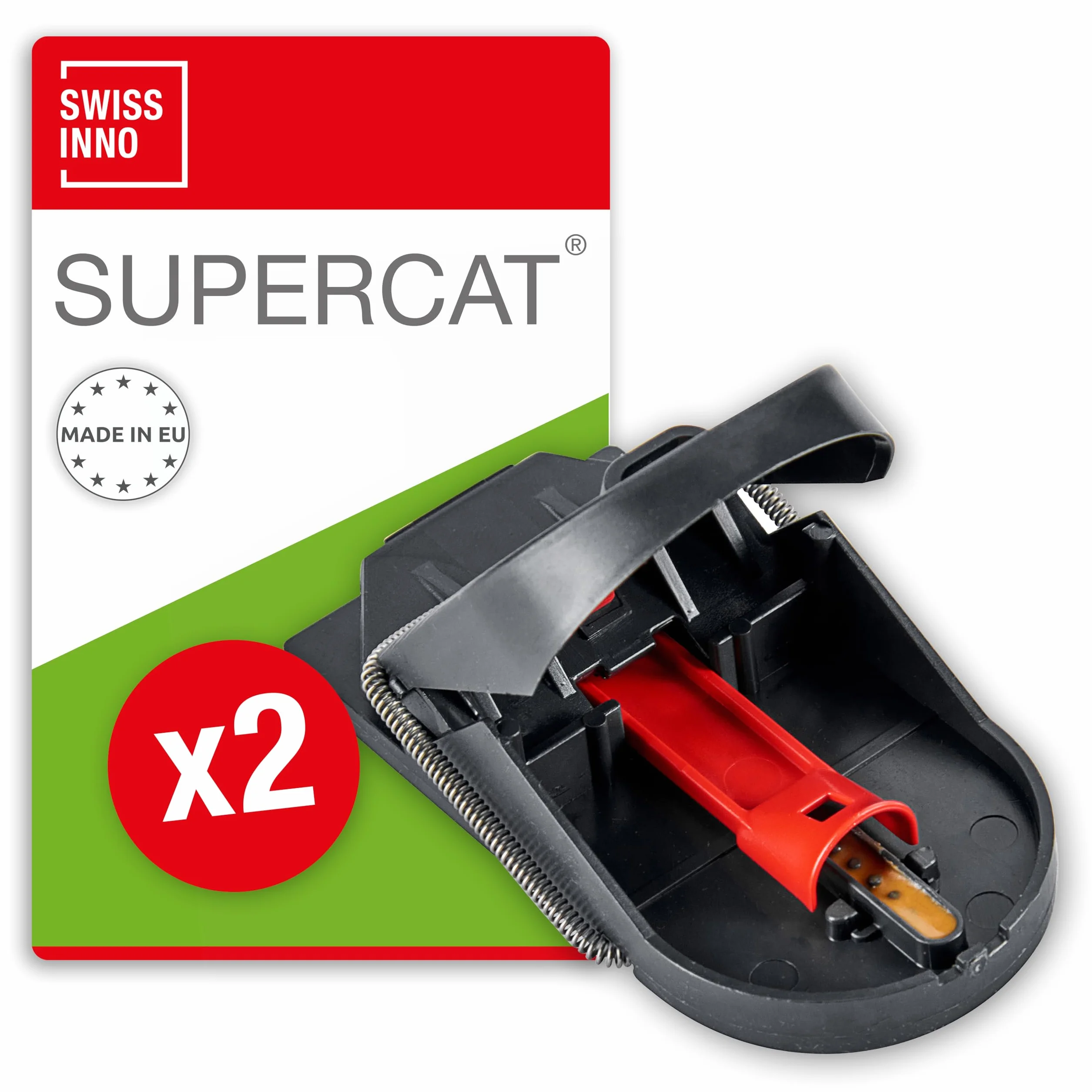 SWISSINNO Pułapka na Myszy PRO SuperCat z Wkładem Przynęty – 2 Sztuki