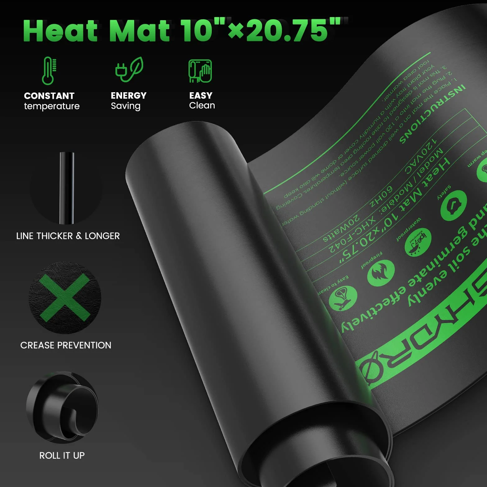 MARS HYDRO Mata grzewcza do roślin z regulatorem termostatu, zestaw do sadzonek i szklarni