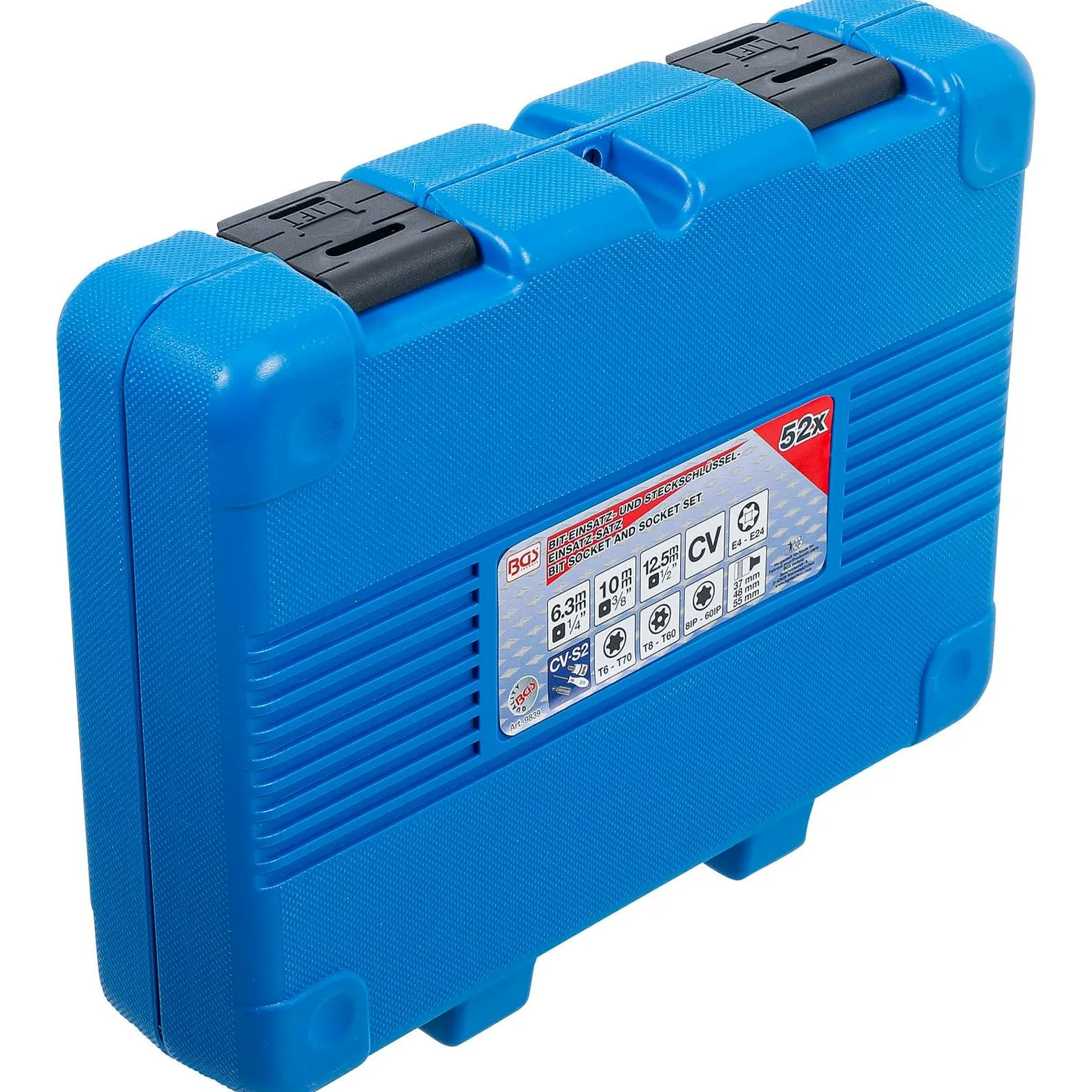 BGS 9839 | Zestaw nasadek do bitów i kluczy nasadowych | profil E / profil teowy (do Torx) / profil teowy (do Torx) z otworem / profil TP (do Torx Plus) | 52 szt