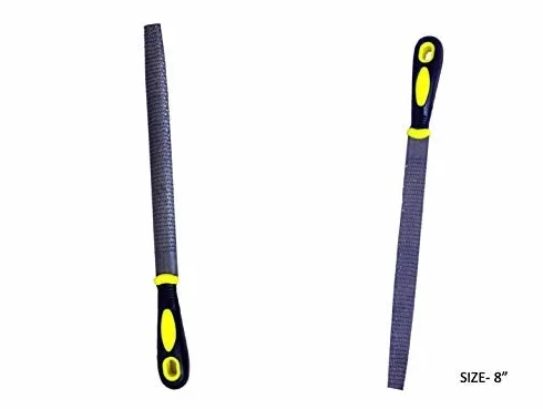Narzędzia 6-częściowy zestaw pilników z uchwytem (20 cm) | płaskie, okrągłe, półokrągłe, trójkątne, kwadratowe i pilniki do drewna, metalu, majsterkowania i stolarki