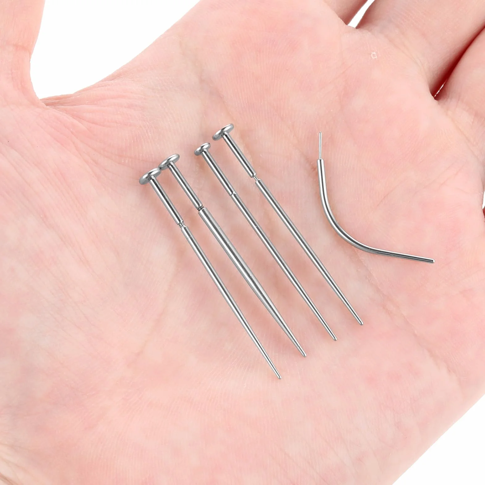 Yolev 5-częściowy zestaw narzędzi do piercingu z stalini, do rozciągania Tragus, heliksy, wargi, nosa, chrząstki, labretu, rozszerzaka do nosa