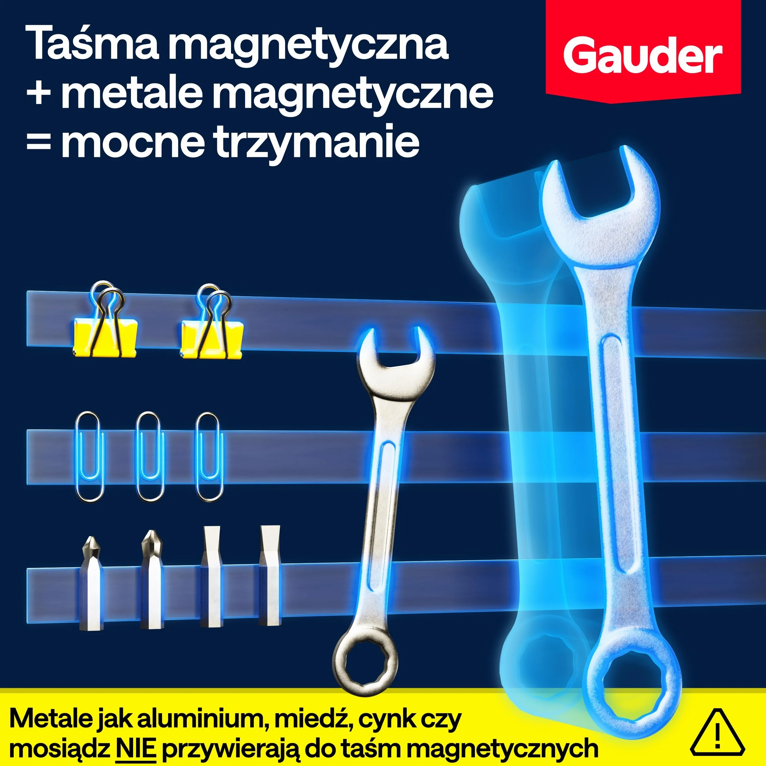 GAUDER Taśma Magnetyczna z Klejem 3M - Samoprzylepny Pasek Magnetyczny do Cięcia - Mocny Magnes z Wysoką Przyczepnością i Trwałą Warstwą 3M (3 m x 15 mm)