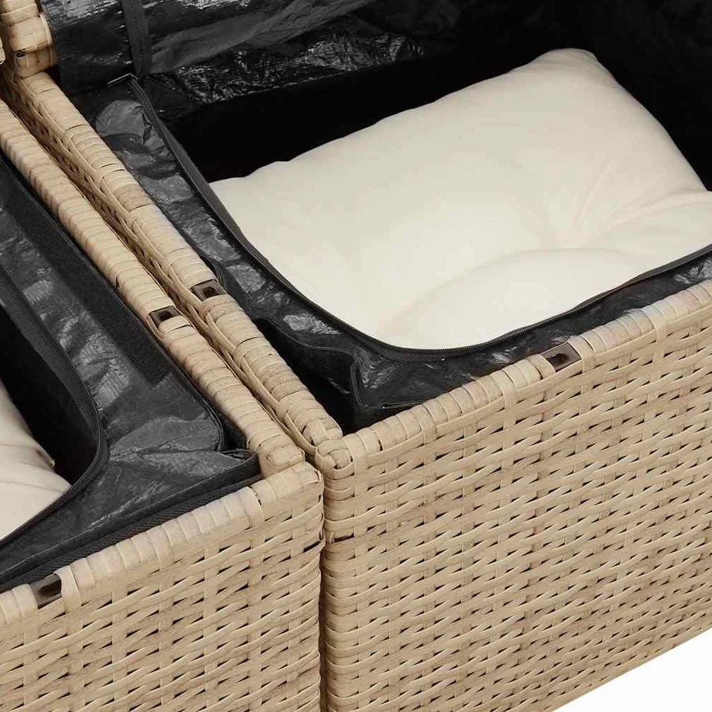 vidaXL Zestaw Sof z poduszką 7 pcs polirattan modułowa na taras ogród