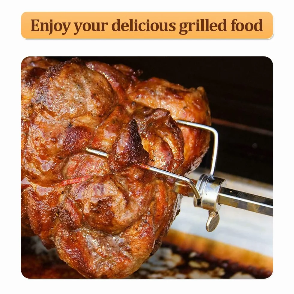 Rożen kominkowy grillowy z silnikiem 45 W 100 kg zestaw szpikulców ze stali nierdzewnej