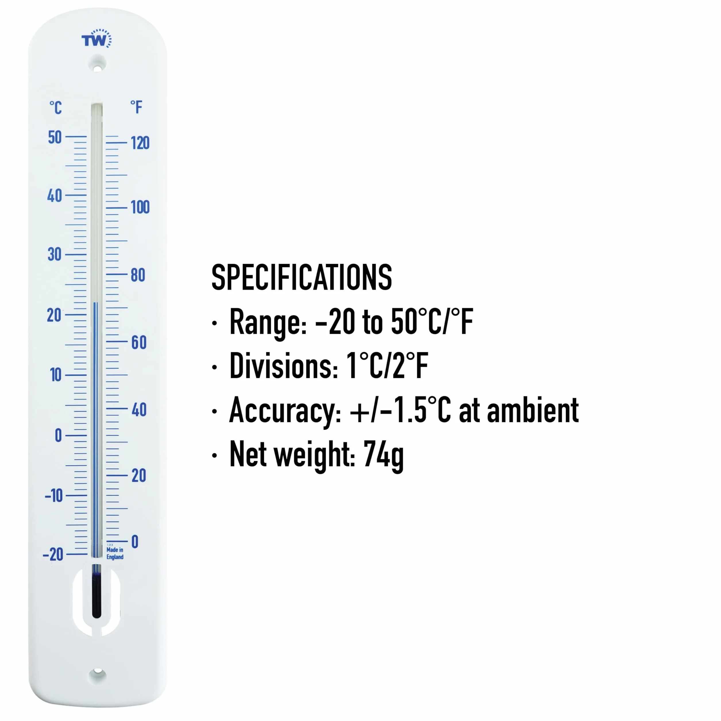 Klasyczny Termometr Zewnętrzny 380 mm Niebieski