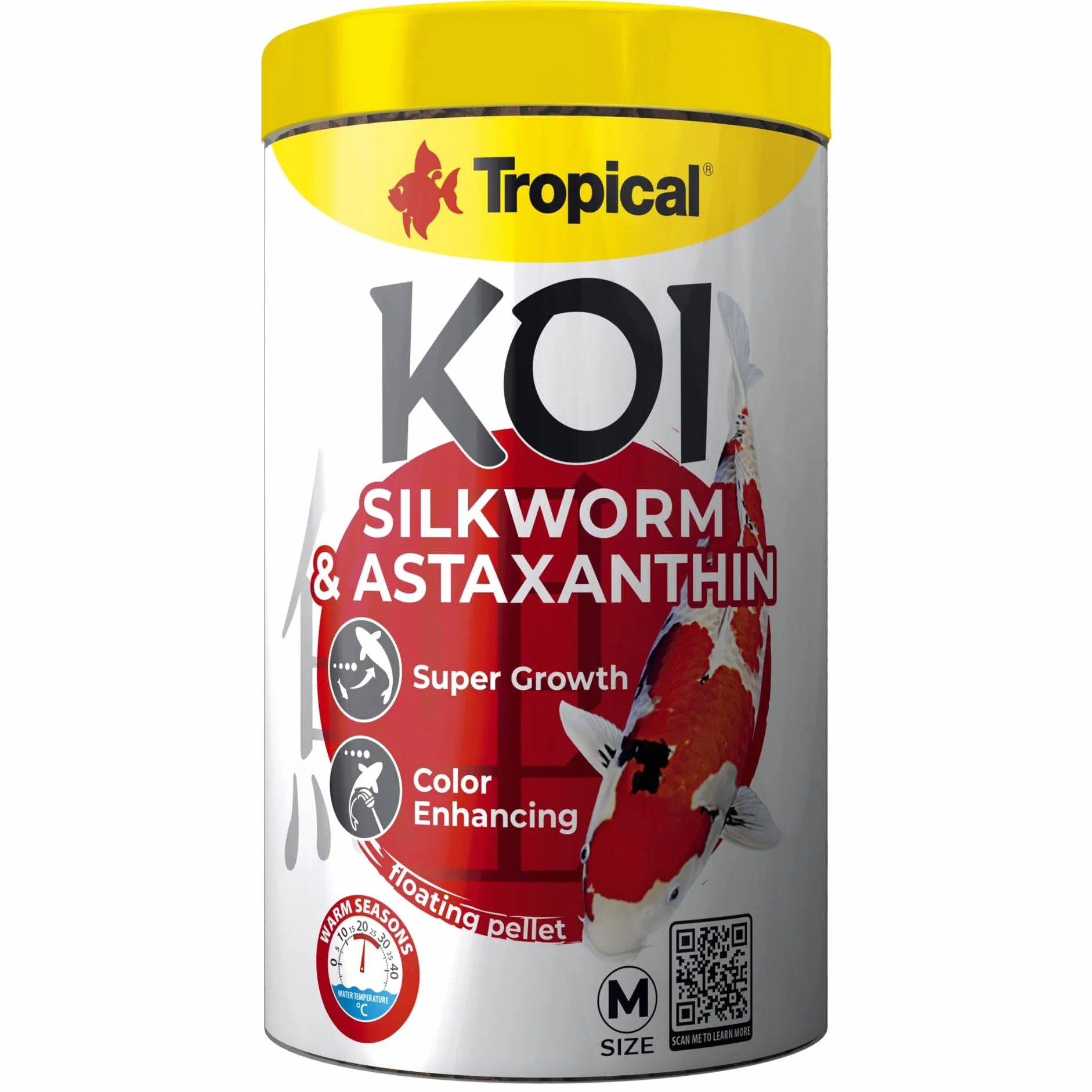 Pokarm dla ryb w oczkach wodnych KOI SILKWORM&ASTAXANTHIN PELLET SIZE "M" 1000ml / 320g