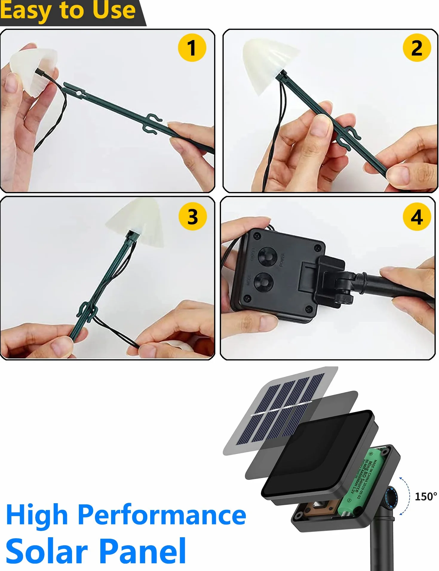 Solarna lampa ogrodowa z 20 diodami LED, z grzybami do użytku na zewnątrz, 5 m, 8 trybów pracy, wodoszczelna, dekoracja na podwórko, chodnik, drogę, wesele, imprezę, choinkę, urodziny, ciepła biel
