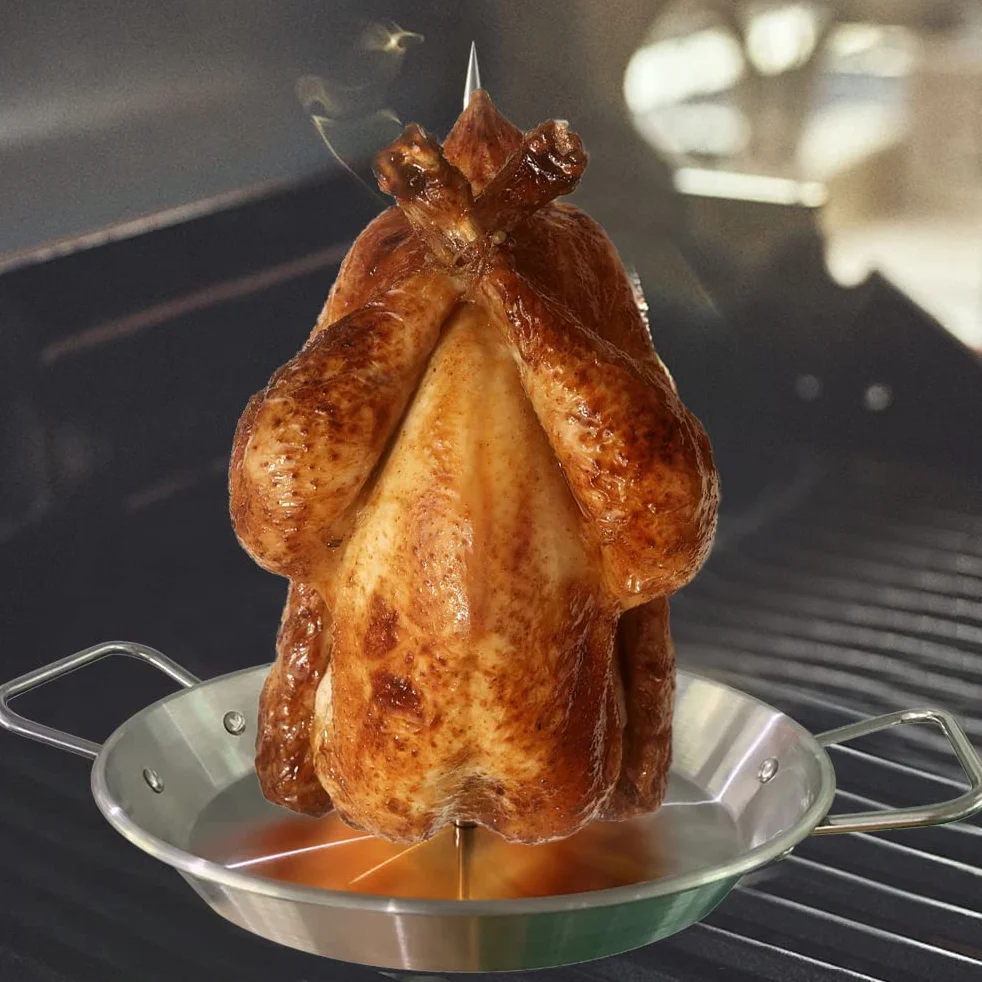 Brazylijski stojak na szpikulce do grilla ze stali nierdzewnej, pionowy rożen do Shawarma i Churrasco