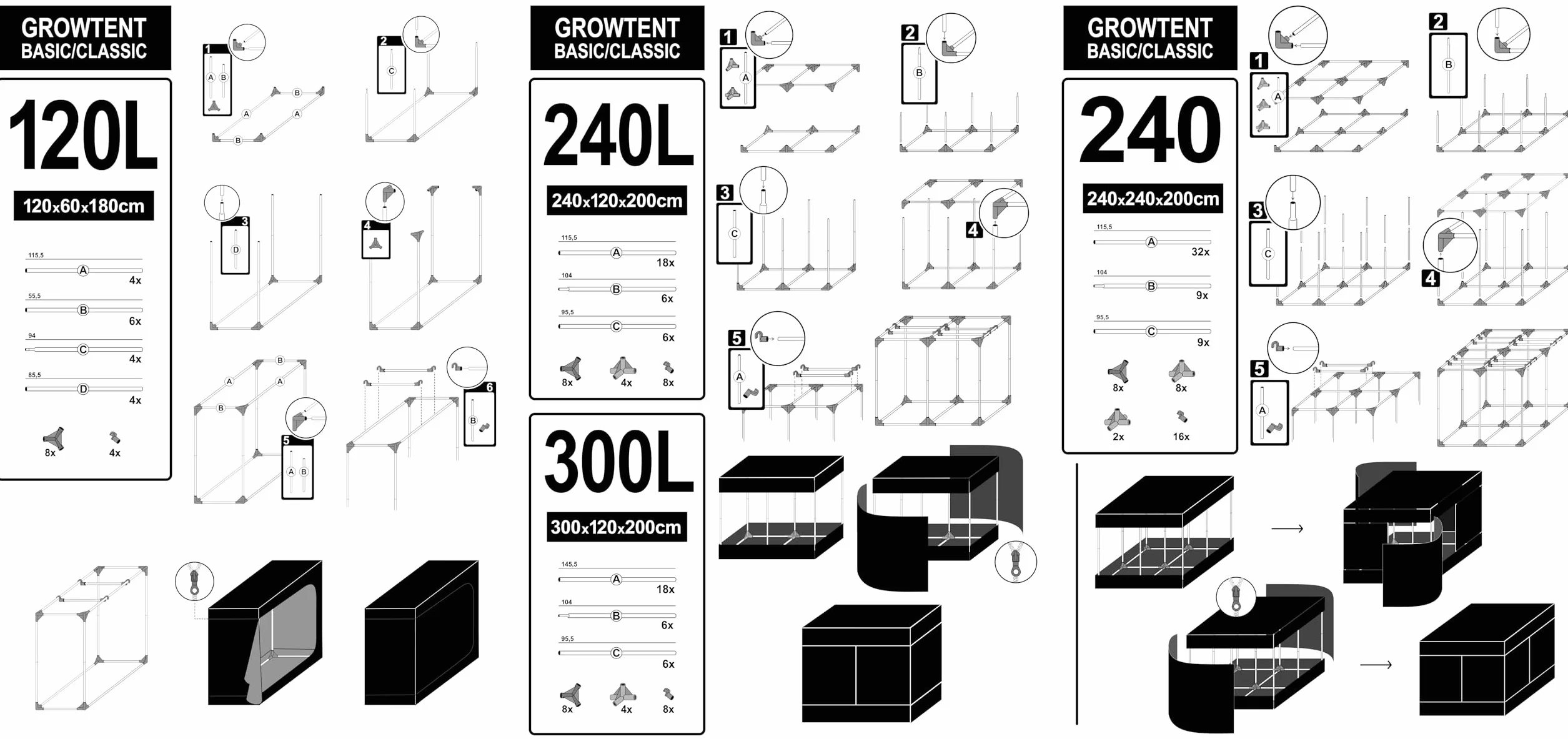 TRAFIKA Szafa uprawowa Indoor 100x100x200cm Grow Tent Mylar premium