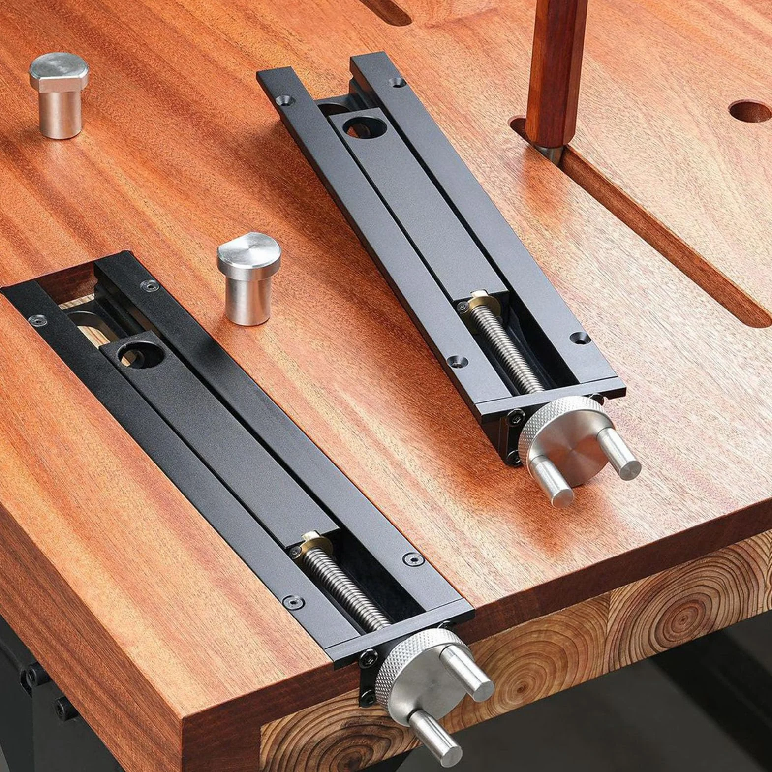 YWBL-WH Imadło Ogonowe do Obróbki Drewna, Skok od 0 do 110 Mm | 12,99 x 2,56 x 1,14 cala, stop aluminium, otwór 20 mm, szybka zmiana biegów, gładkie mocowanie pokrętłem ręcznym, warsztat