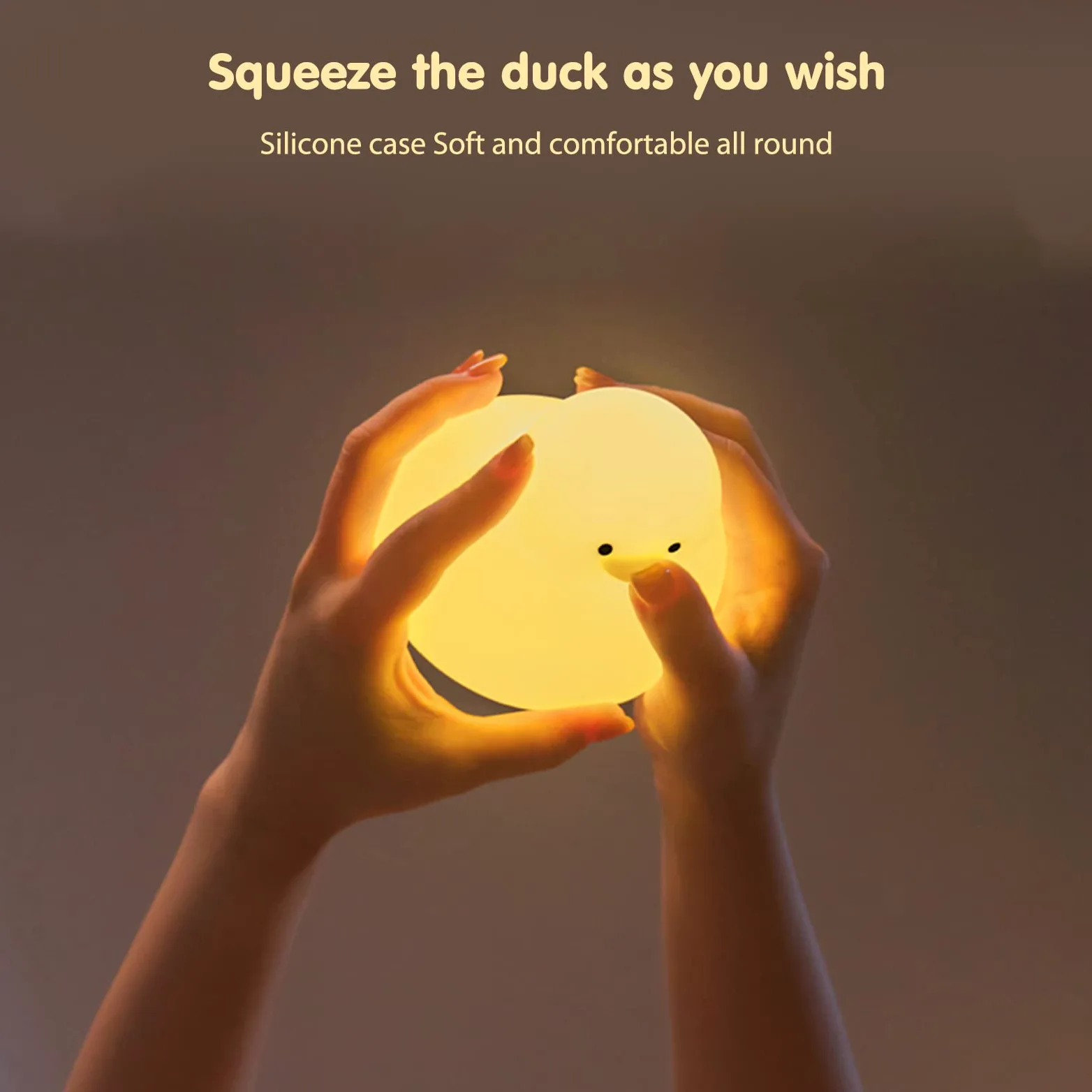Kaczki Lampka nocna dla dzieci, Śliczne kaczki Silikonowa lampka nocna do pokoju dziecięcego, Akumulator Przedszkole Baby Night Light Touch Light Ozdoba na biurko Prezenty dla dzieci Chłopcy Dziewczęt