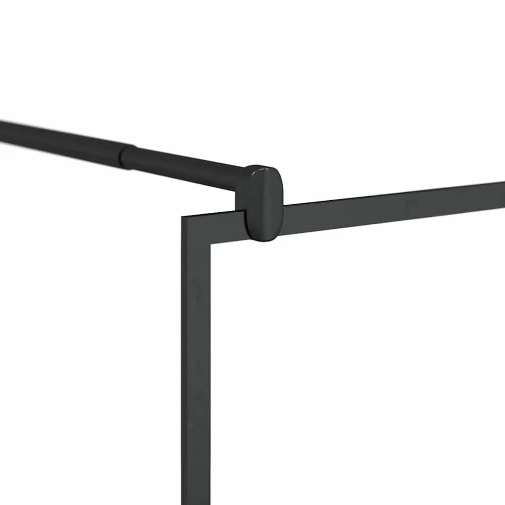 Ścianka prysznicowa do kabiny prysznicowej z przezroczystego szkła ESG 100 x 195 cm, z aluminiową ramą i czarnym sitodrukiem, regulowany profil do łazienki Walk In ochrona przed pryskaniem