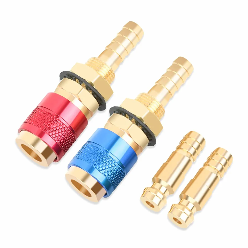Szybkozłączka do palnika tlenowego acetylenu, 2 sztuki adapter gazu spawalniczego 8 mm, połączenie gazowe, szybkie łączniki gazowe do palnika spawalniczego TIG