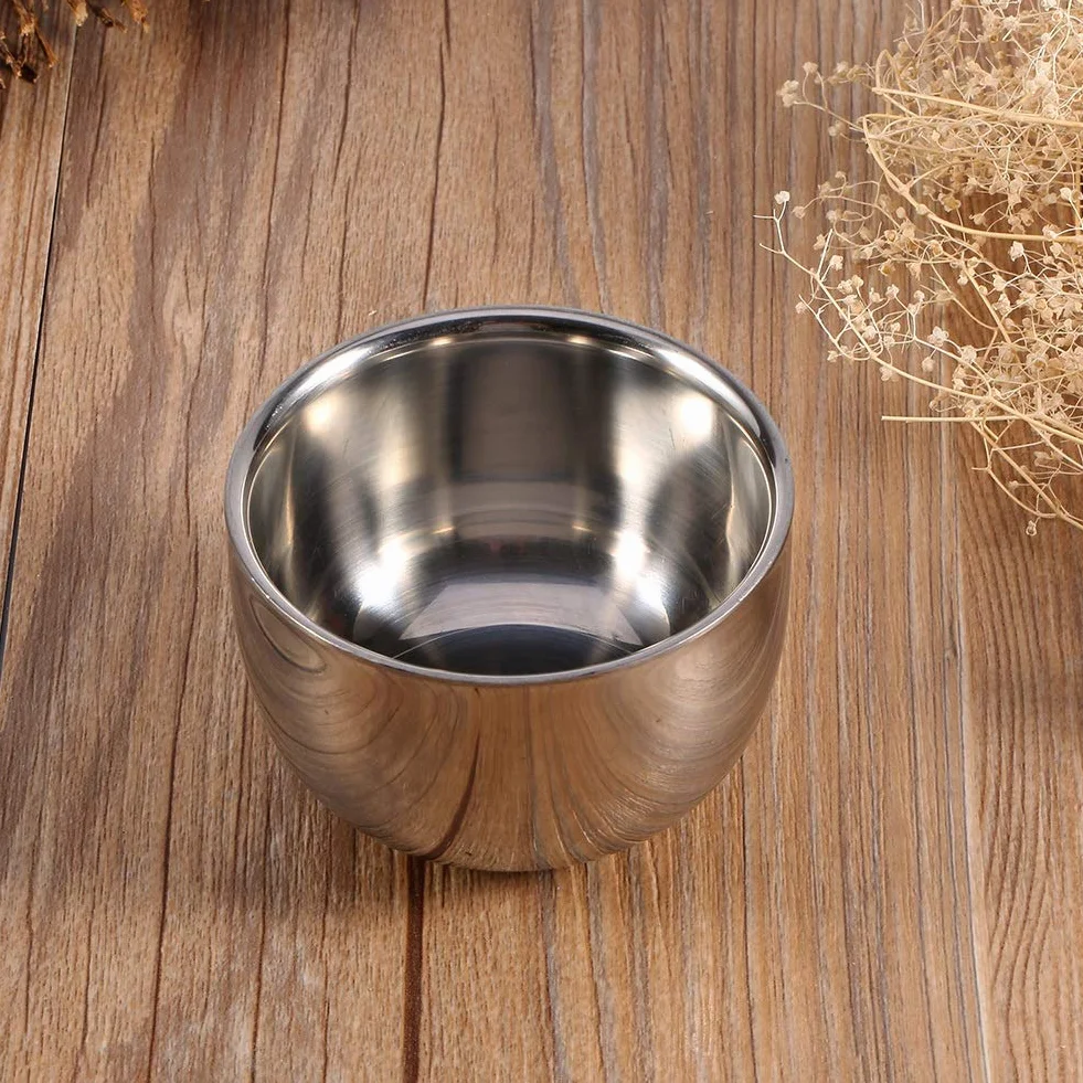 0, Miska do golenia ze stali nierdzewnej, Asixx Durable Męski uchwyt na mydło do golenia ze stali nierdzewnej Cream Cup miska naczynia miska duża miska łatwe tworzenie piany, 1