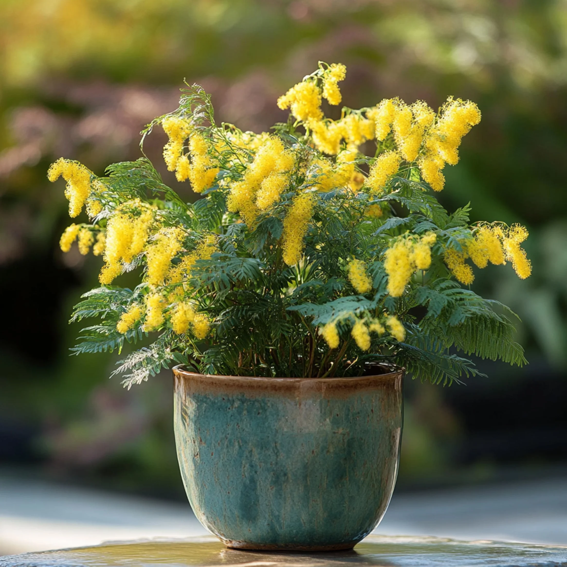 Plant in a Box - Akacja Srebrzysta - Acacia dealbata Mimosa - Zestaw 3 sztuk - Doniczka 9 cm - Wysokość 25-40cm - Rośliny ogrodowe