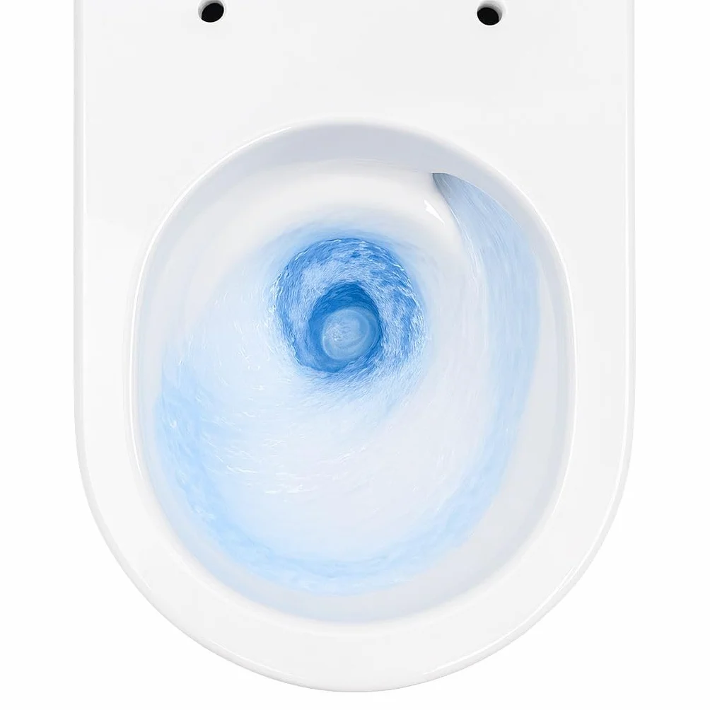 Soho Whirlflush wisząca muszla klozetowa z spłukiwaniem Tornado, bez kołnierza, super biała, z duroplastem Soft Close, wisząca toaleta bez krawędzi spłukiwania