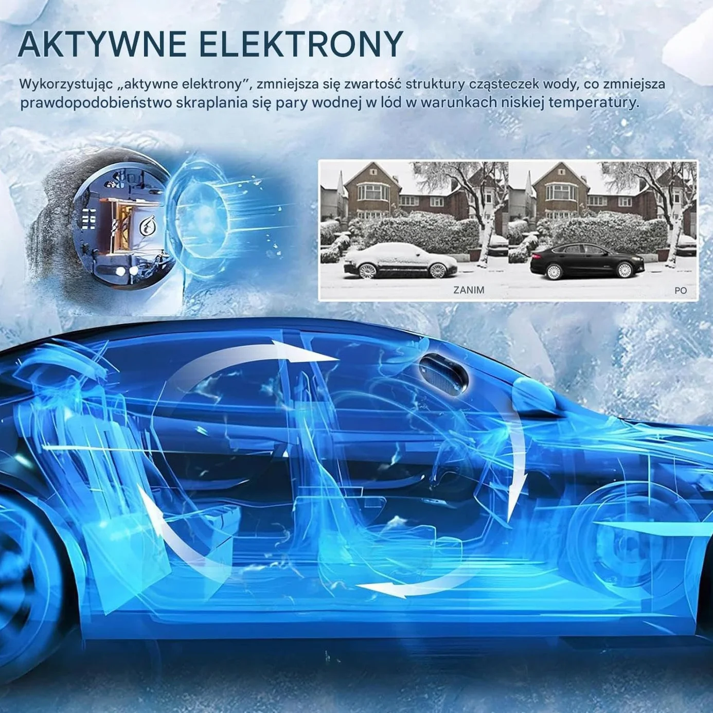 Antifreeze Device - Portable Fast Deicer Defroster Tool for Windshield Ice Removal, Electromagnetic Car Defroster with Quick Frost Melting, Automotive and RV Winterizing, Compact Home Vehicle Use