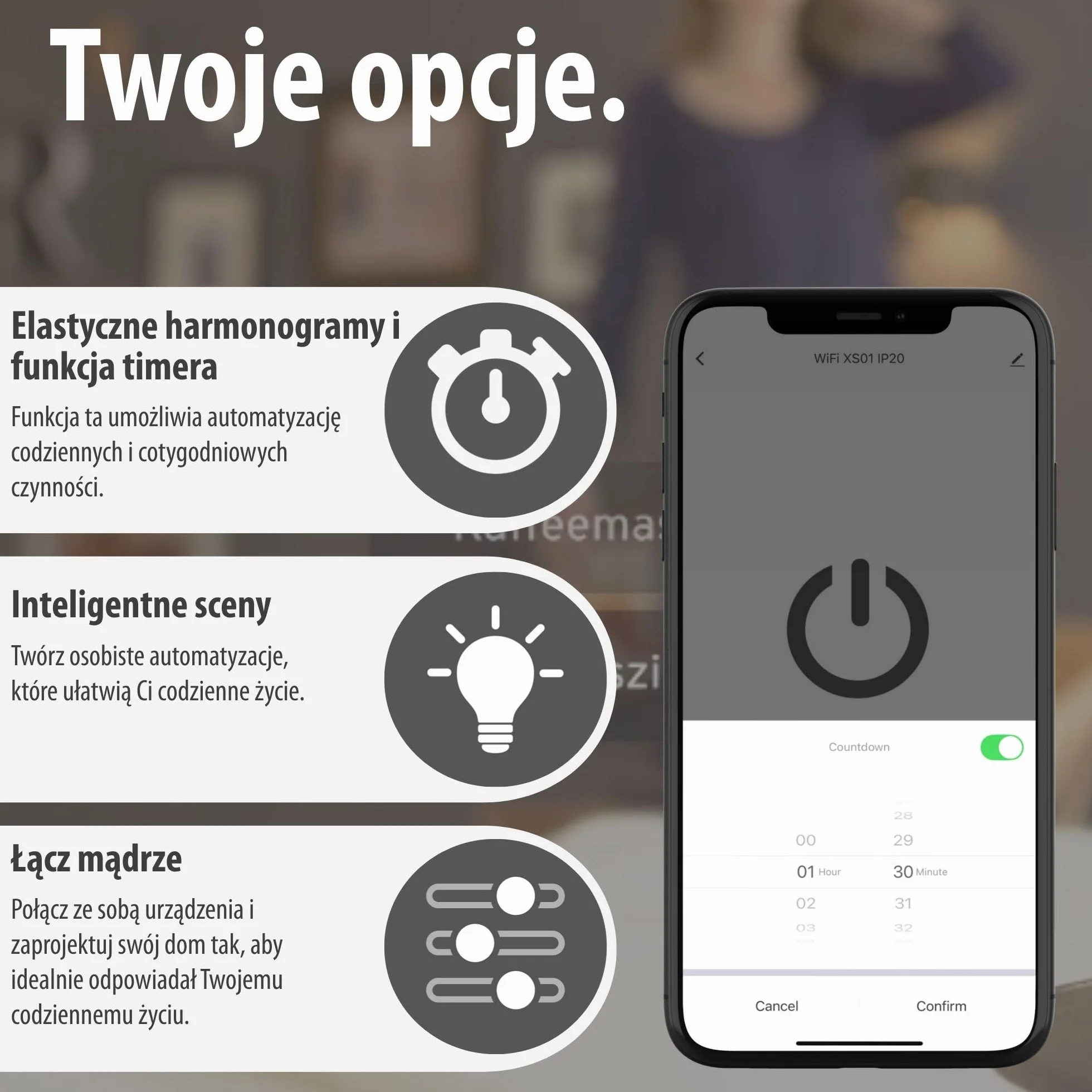 Brennenstuhl Connect WiFi LED Reflektor WF 2051 P (24W, 2800lm, IP54, różne funkcje świetlne regulowane za pomocą aplikacji, reflektor zewnętrzny do montażu na ścianie z czujnikiem ruchu)