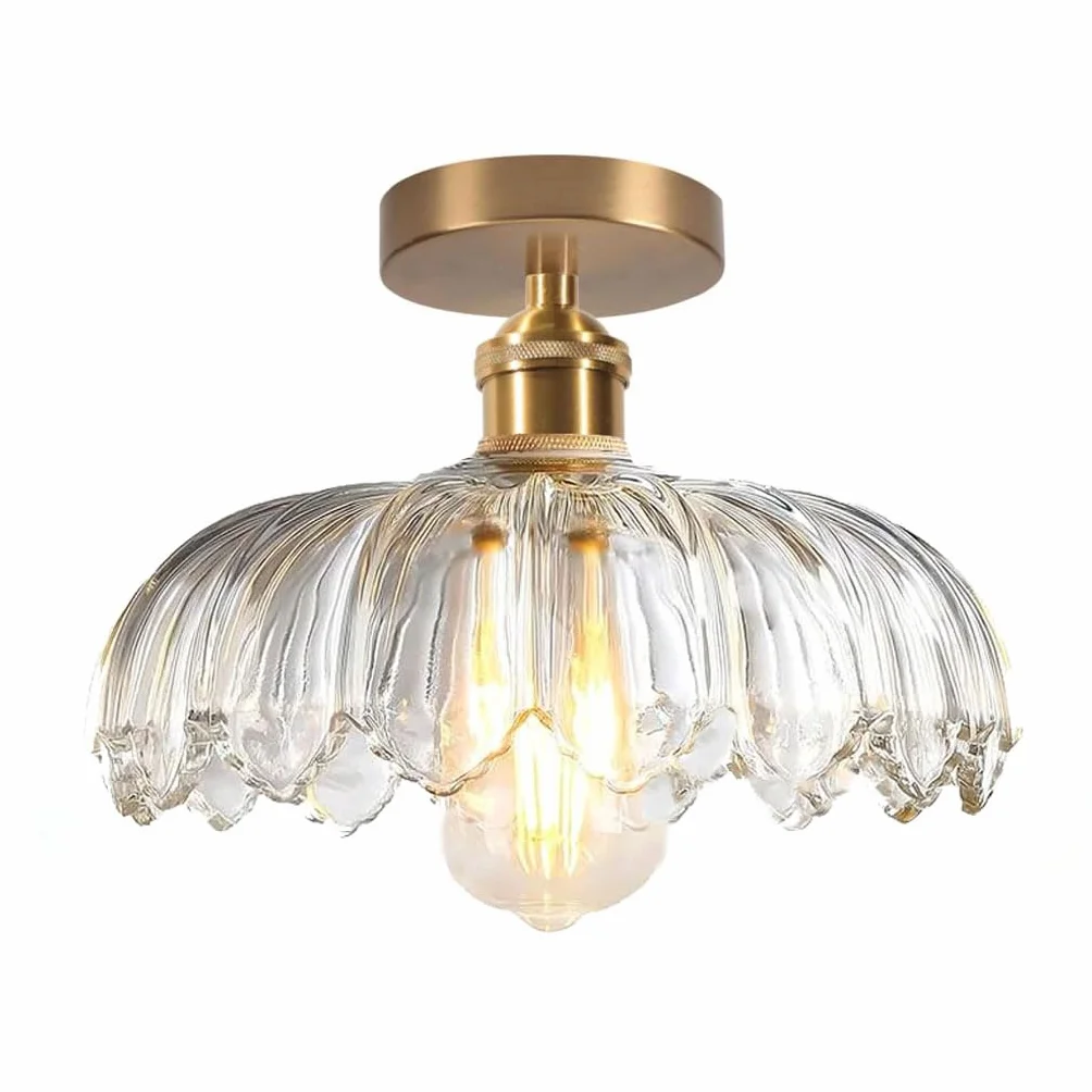 Lampa sufitowa Oświetlenie szklane Lampa sufitowa Kreatywność Kwiat Decoro E27 Mosiądz Lampy Sufitowe Lampa Wisząca Na Przedpokój Sypialnia Jadalnia