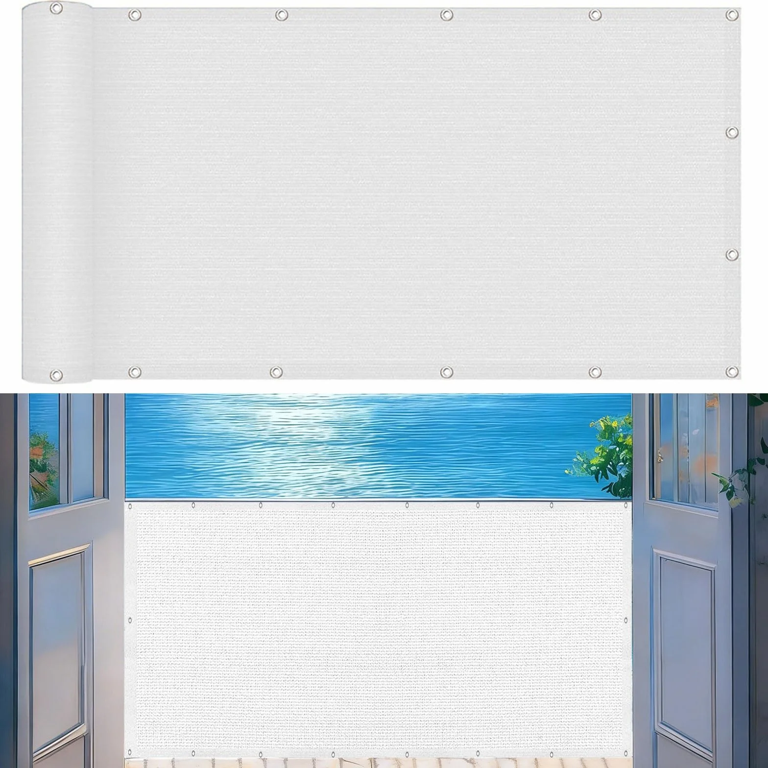 Siatki Zapewniające Prywatność 80 x 160 cm HDPE Ekran Ogrodzeniowy Ochrona Przed Wiatrem Biały