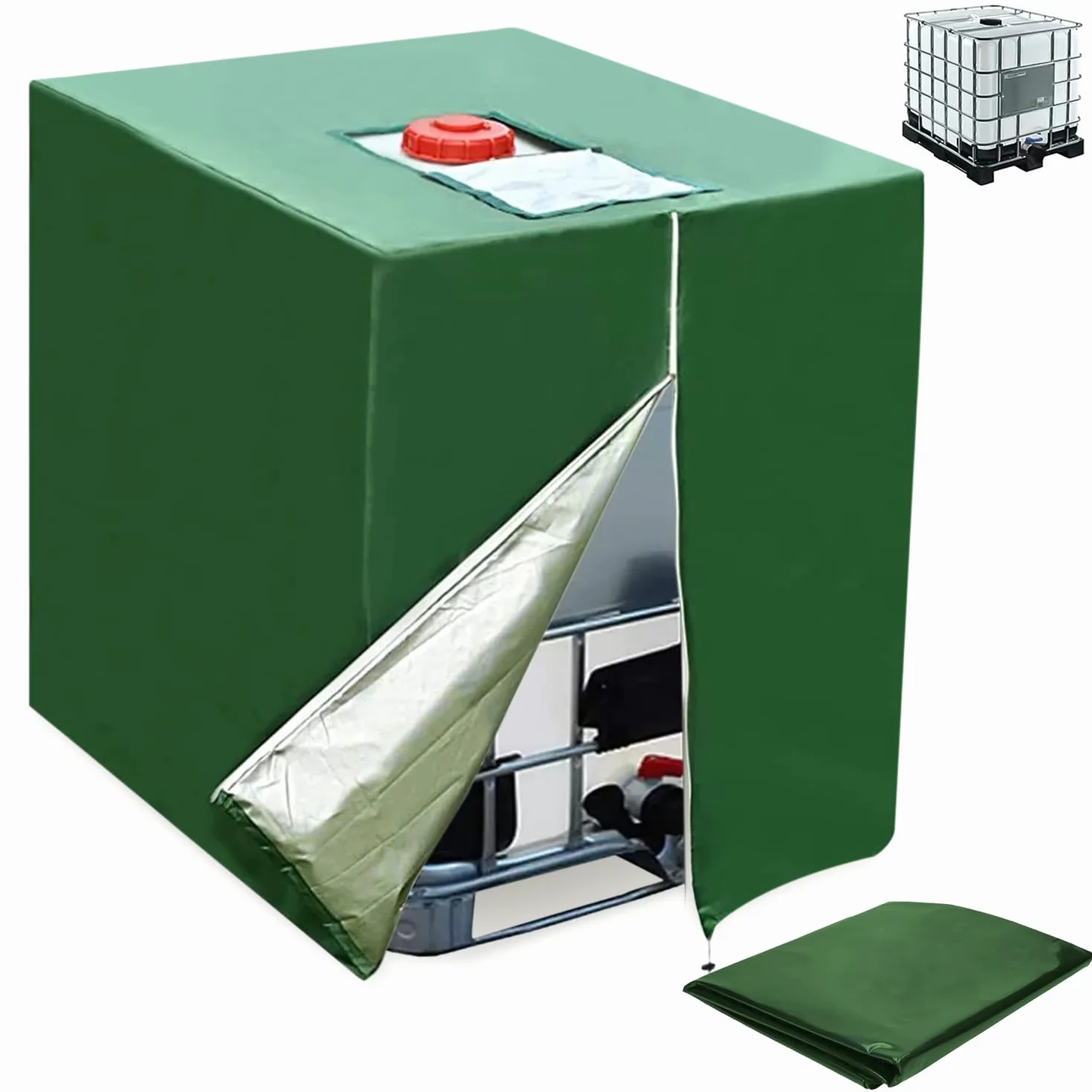 Osłona zbiornika IBC 420D pyłoszczelna UV z zamkiem błyskawicznym