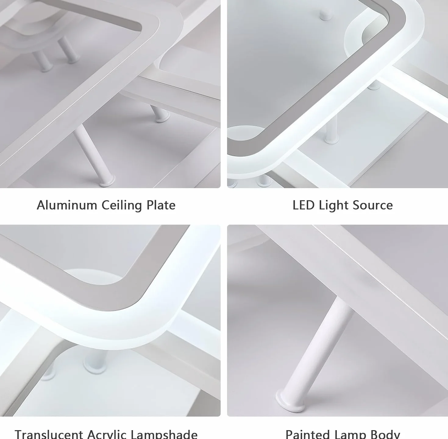 Comely Regulowany Plafon LED, Biały 5 Kwadratowy 57W 6400LM Lampa Sufitowa LED Z Pilotem 3000K-6500K, Nowoczesna Oprawa Sufitowa Do Salonu, Sypialni, Jadalni