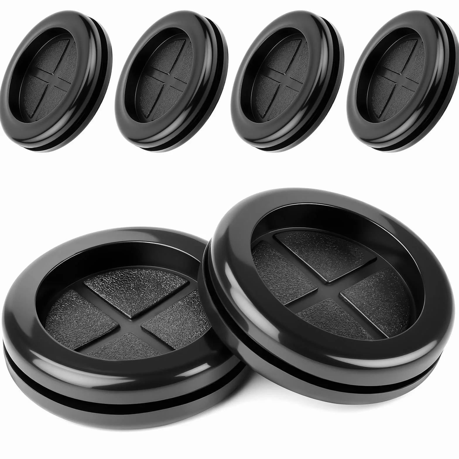6 sztuk gumowych tulejek czarnych, 40 mm, przepust kablowy, wodoszczelne korki do karoserii, okrągłe, dwustronne, przepusty kablowe do ochrony kabli, ochrony przewodów, wtyczek