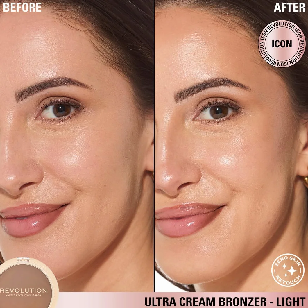 Revolution Beauty London, Ultra kremowy bronzer, lekki, do jasnych odcieni skóry, 6,7 g