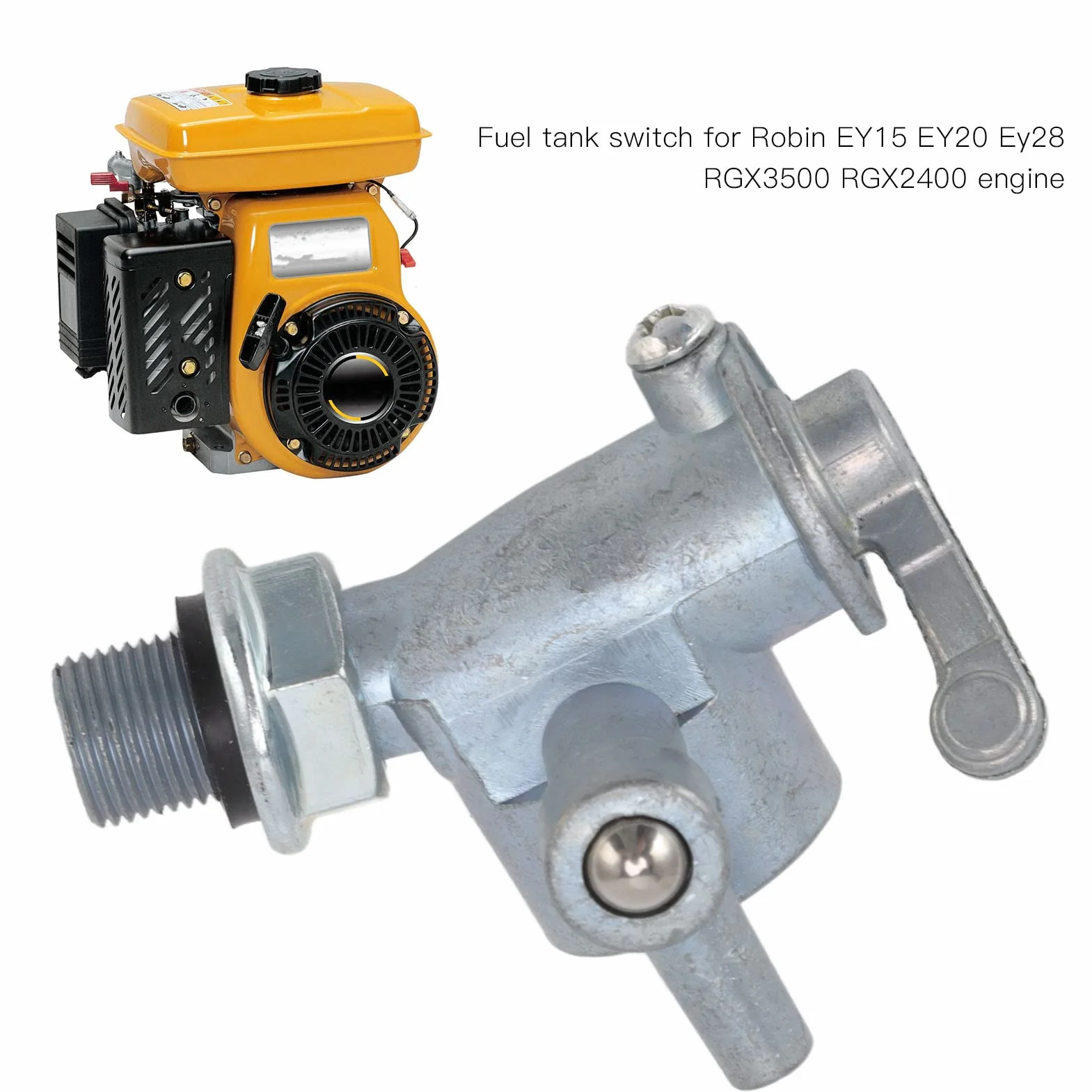 AUNMAS Kran do zbiornika paliwa, gwint 12 mm, zawór paliwa do silnika Robin EY15 EY20 Ey28 RGX3500 RGX2400