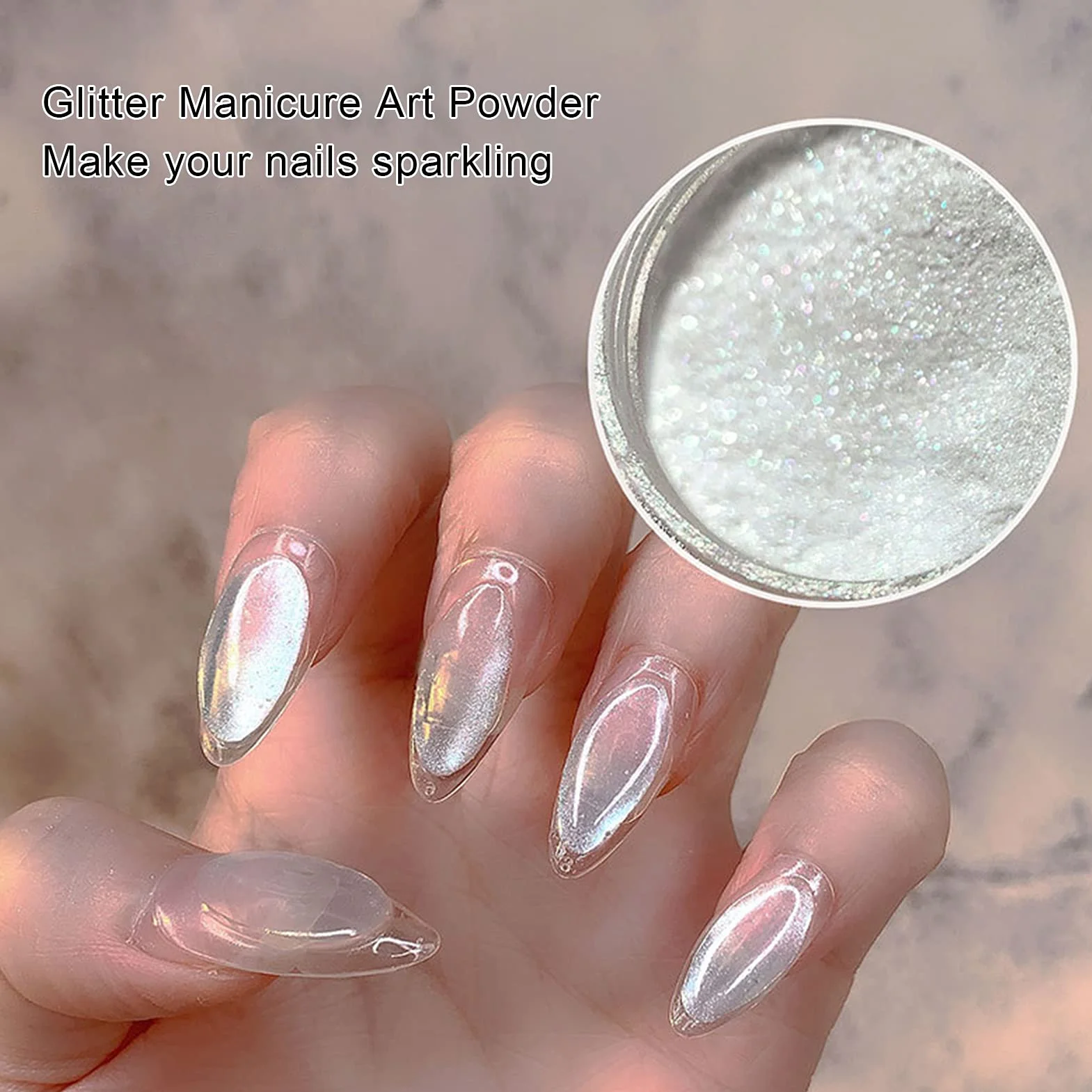 Mirror Effect Chrome Powder, drobny proszek Chrome Nail Art Powder do użytku domowego dla technika paznokci
