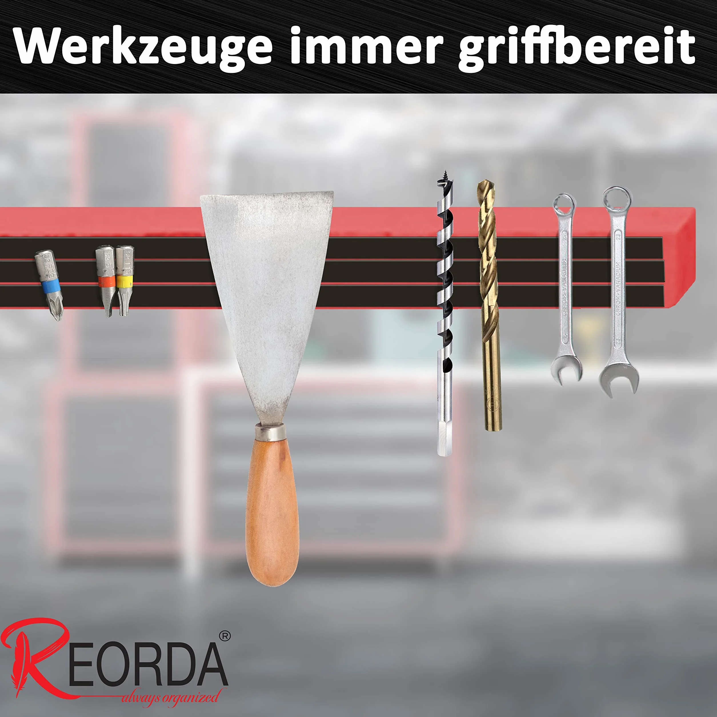 Reorda® Samoprzylepna taśma magnetyczna, maksymalna siła przyczepności dzięki najmocniejszemu klejowi 3M, taśma magnetyczna o zoptymalizowanej sile magnetycznej dzięki materiałowi anizotropowemu, do zastosowania w kuchni, szkole i biurze