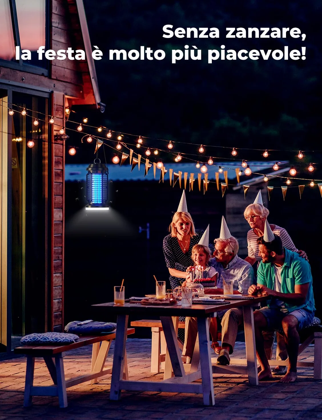YISSVIC Elektryczna lampa owadobójcza 4200 V IPX4 pułapka na komary UV LED