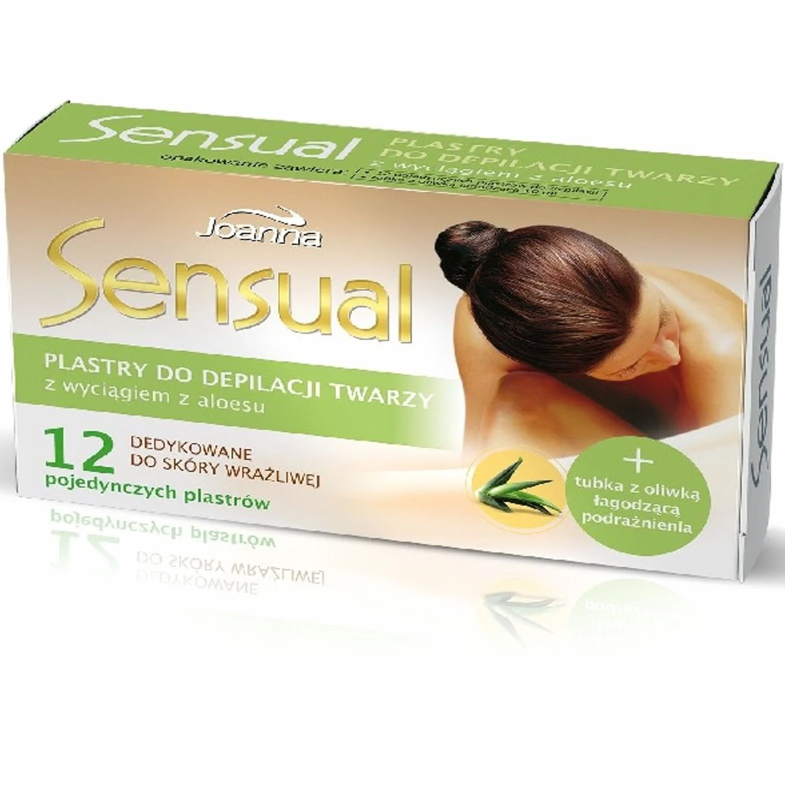 JOANNA Sensual Plastry do depilacji twarzy, 12 sztuk + Tubka z oliwką, 10ml