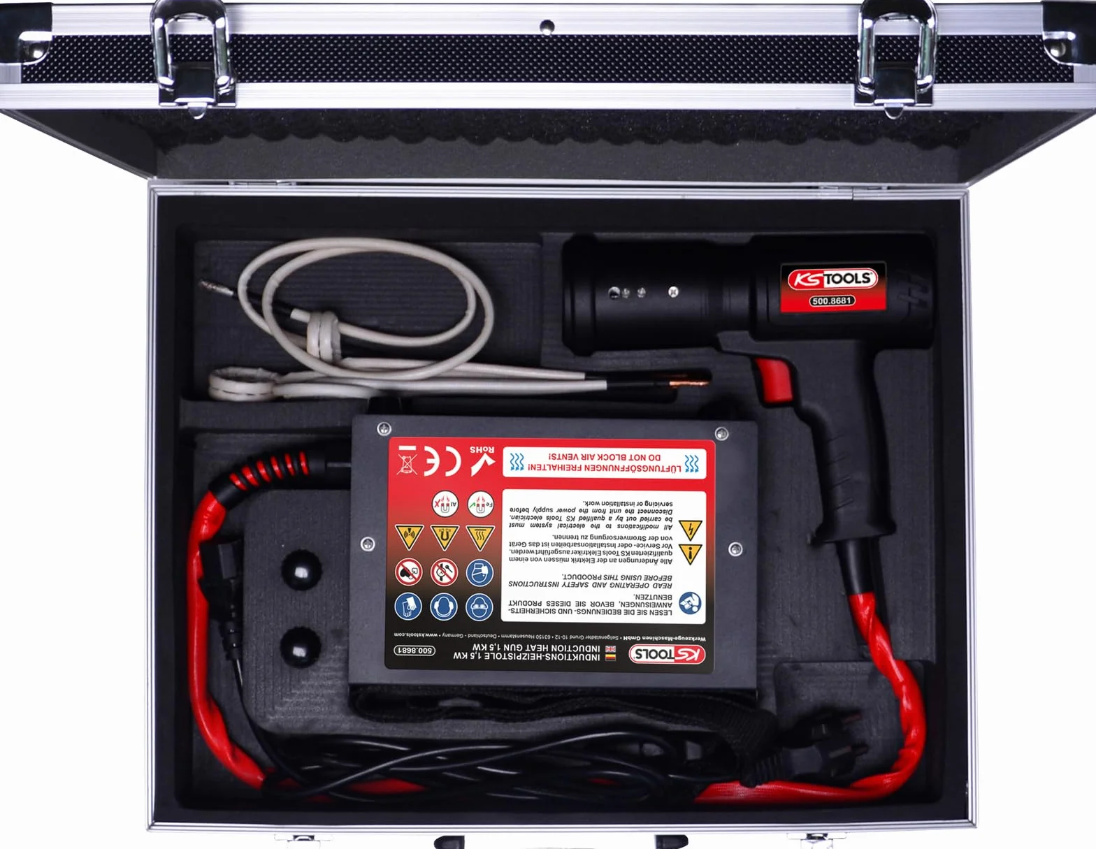 KS Tools 500.8680 indukcyjne pistolety grzewcze, 5-częściowy, 1,5 kW