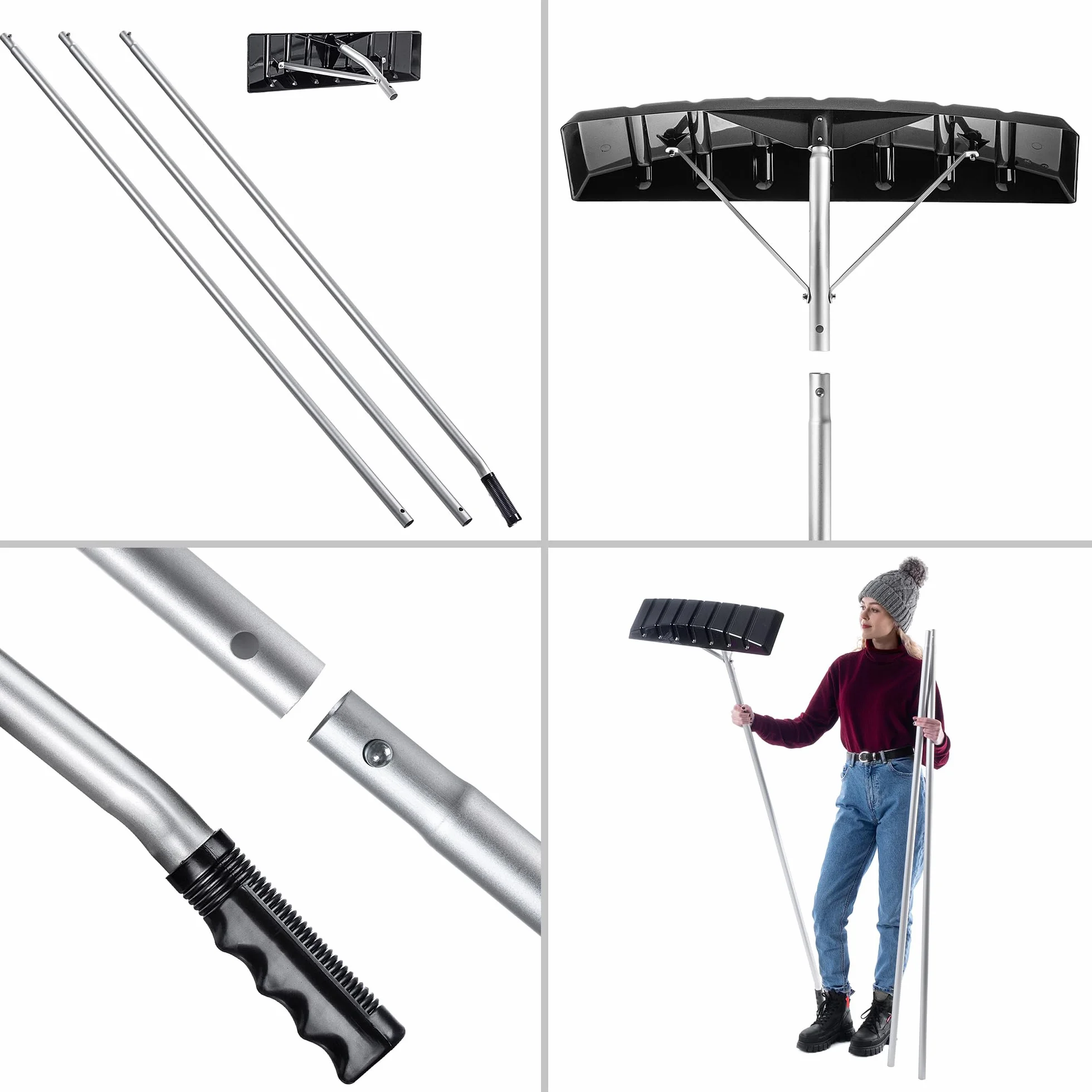 KADAX Odśnieżarka dachowa teleskopowa aluminiowa 180-473 cm
