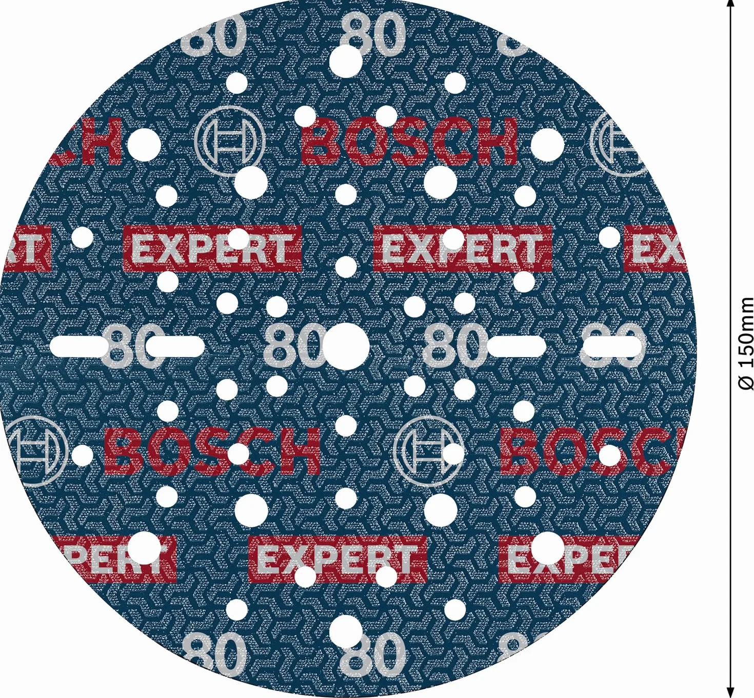 Bosch 50x EXPERT O780 tarcza szlifierska do folii, 150 mm (do twardego drewna, farba na drewnie, Ø 150 mm, ziarnistość 80, profesjonalne akcesoria szlifierka mimośrodowa)