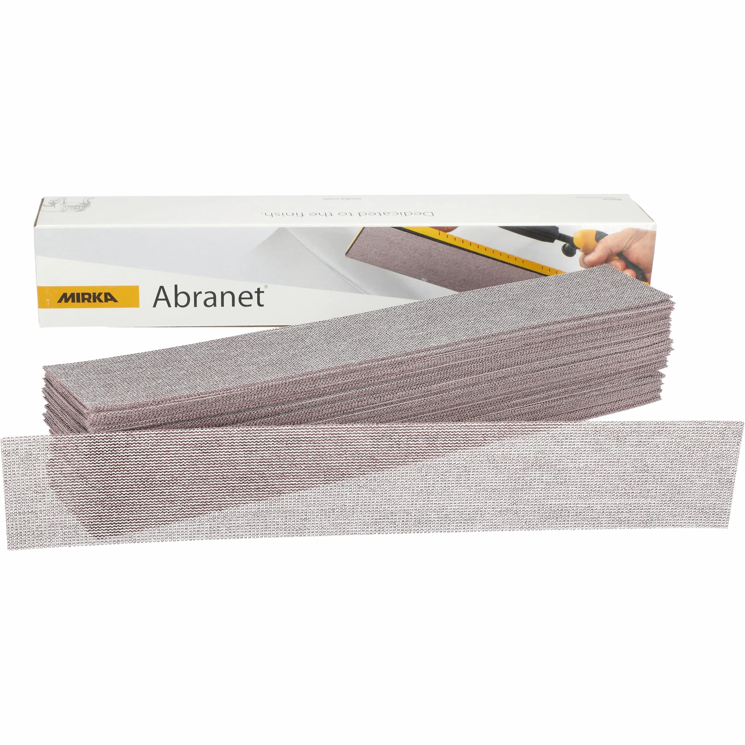 Mirka Abranet papier ścierny 70x420 mm rzep P80 50 szt | Siatka ścierna do drewna szpachli lakieru plastiku 50 szt rzep wysoka wydajność szybkie czyszczenie