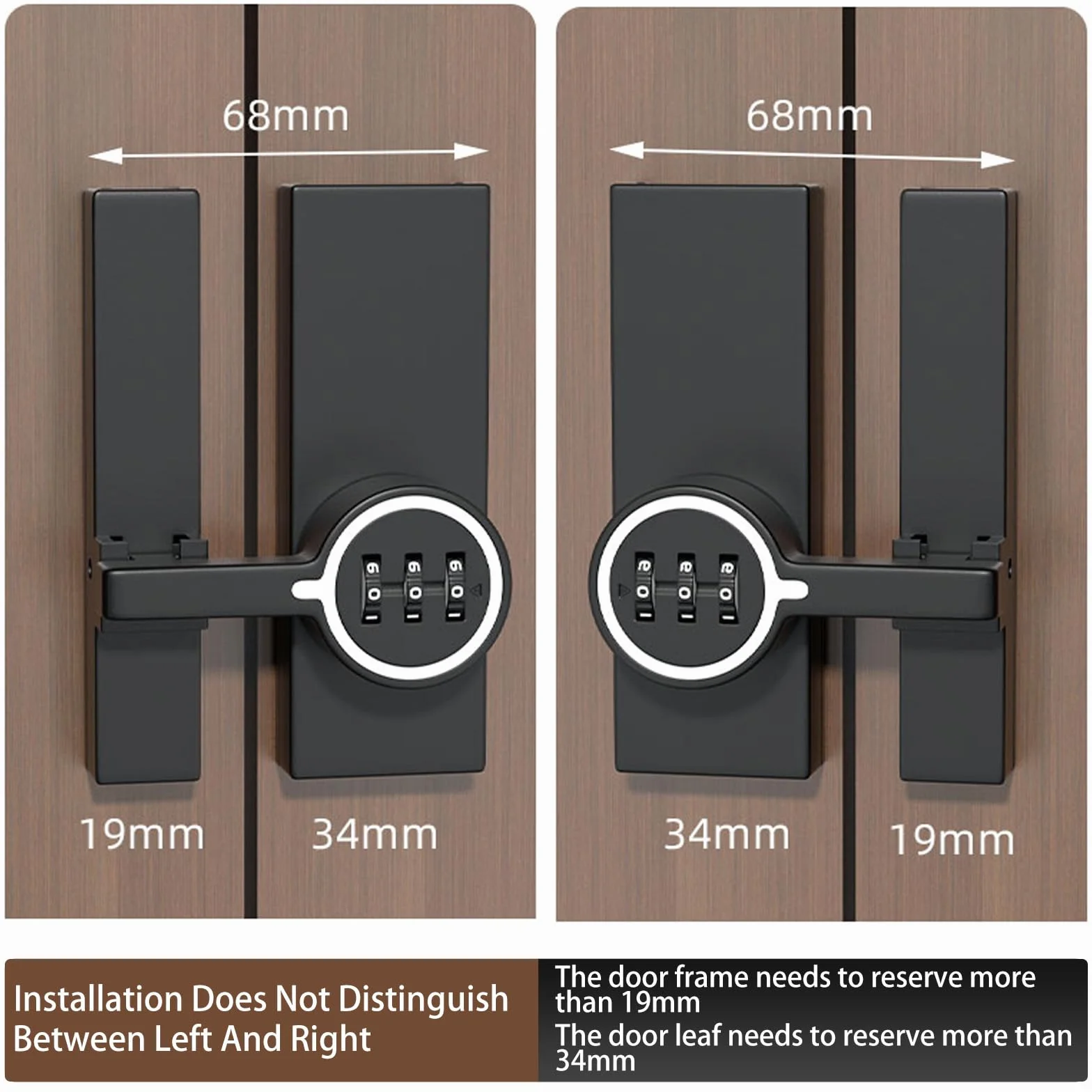 Zamknięcie do drzwi przesuwnych, trzycyfrowy zamek liczbowy z klejem i śrubami, rygiel drzwiowy 180 stopni, zamknięcie do drzwi przesuwnych do ogrodu, na zewnątrz, garaży, szafek, szuflad, instalacja